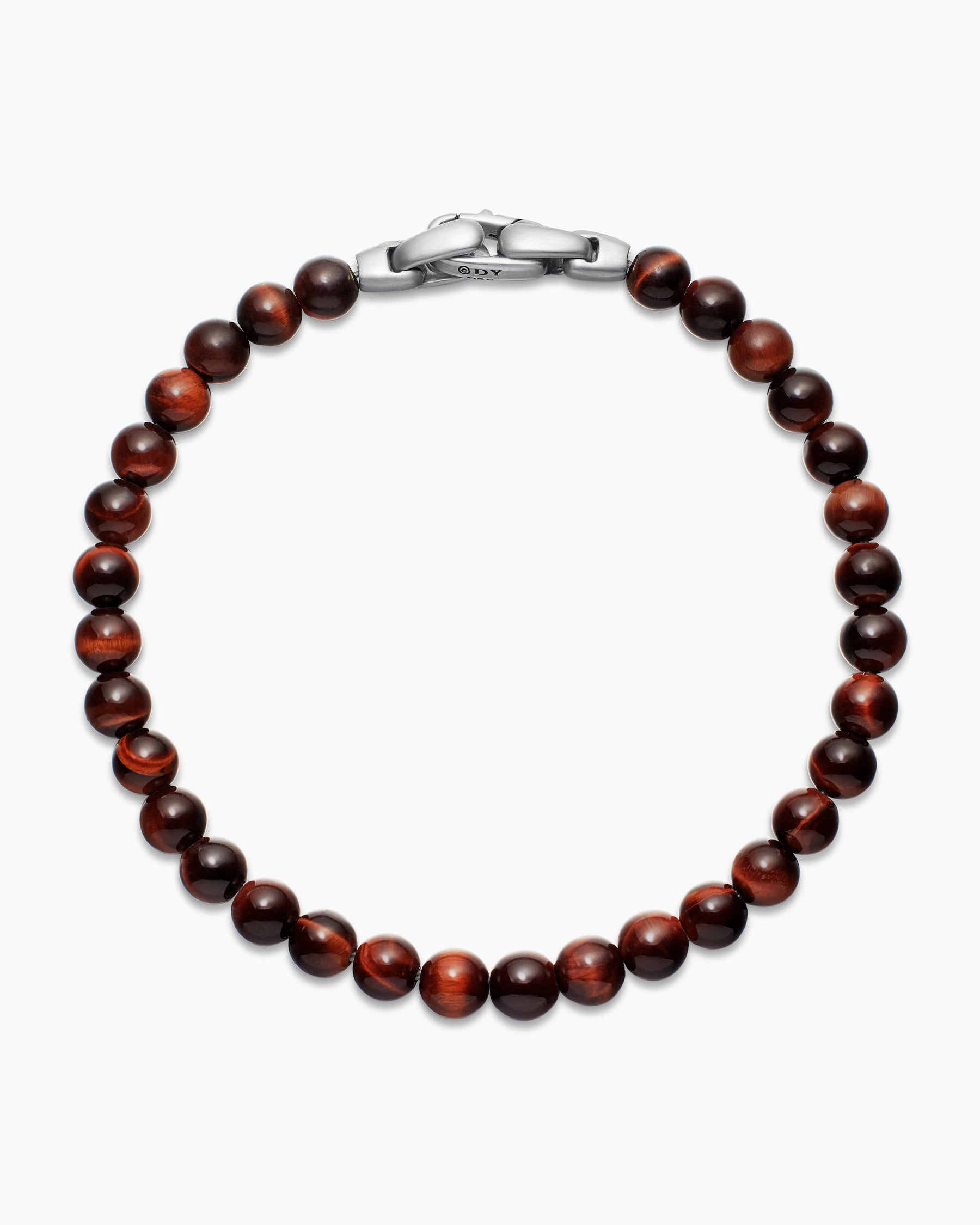 Spiritual Beads Bracelet in Sterling Silver with Red Tiger's Eye, 6mm - Image 3