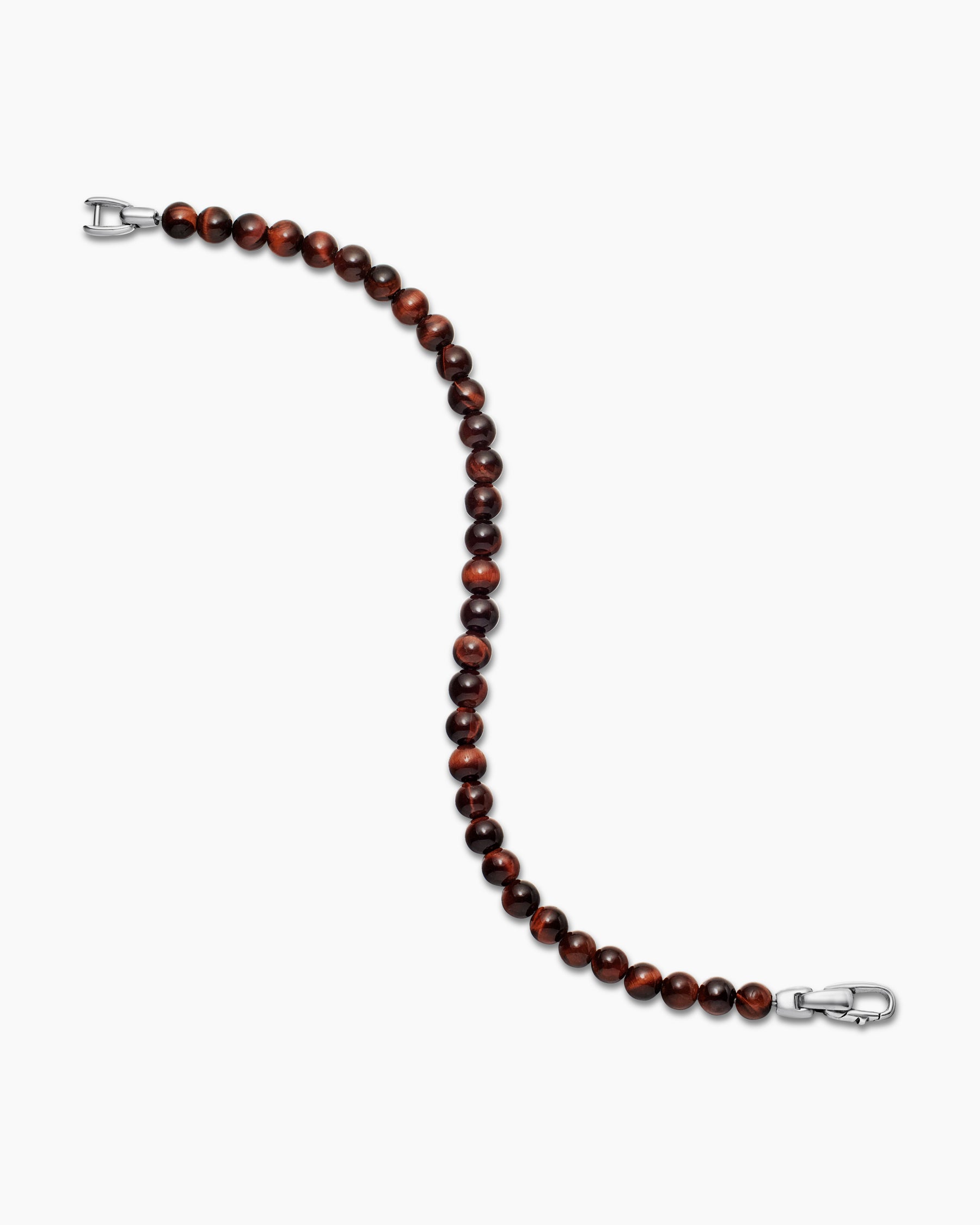 Spiritual Beads Bracelet in Sterling Silver with Red Tiger's Eye, 6mm - Image 4