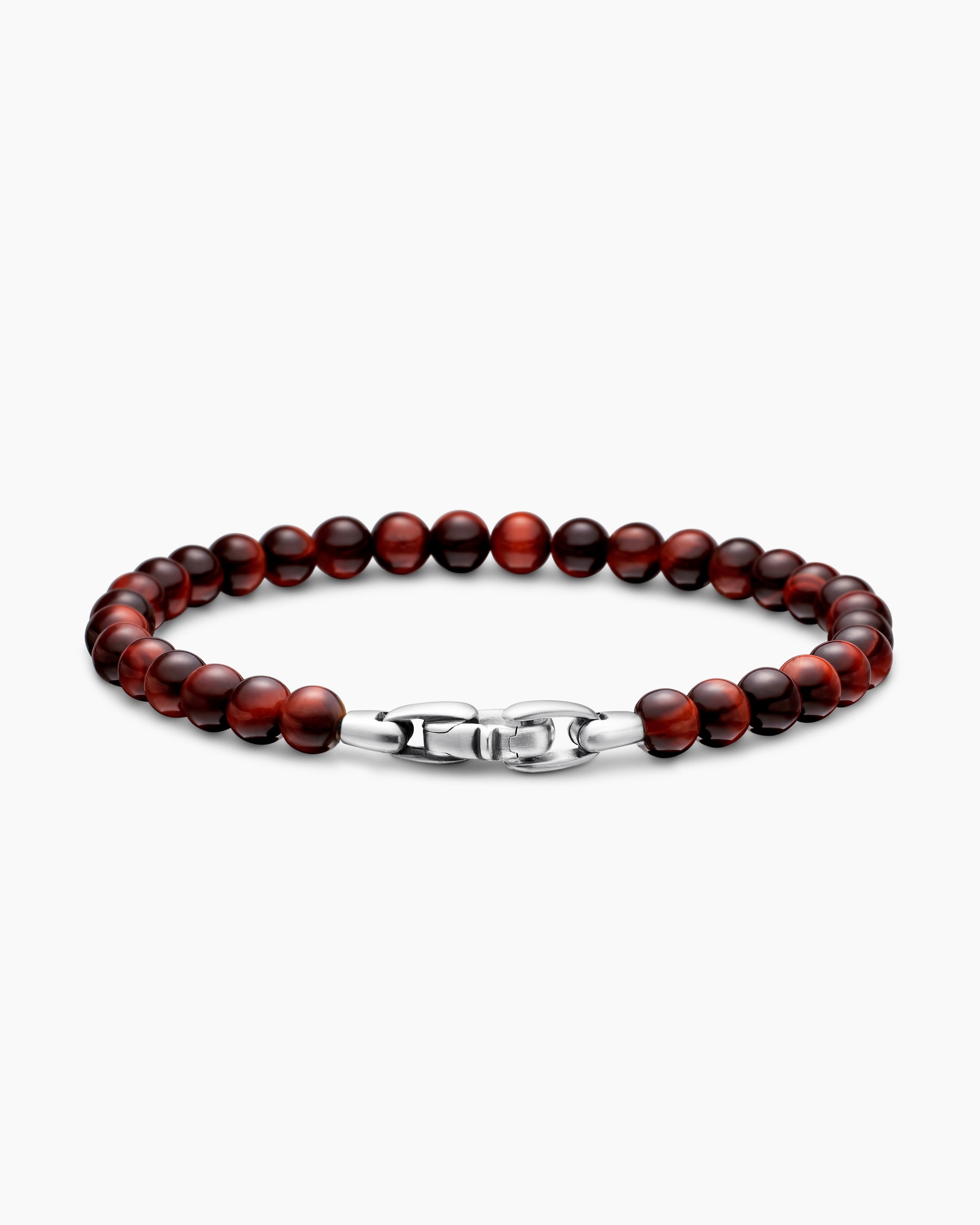 Spiritual Beads Bracelet in Sterling Silver with Red Tiger's Eye, 6mm - Image 5