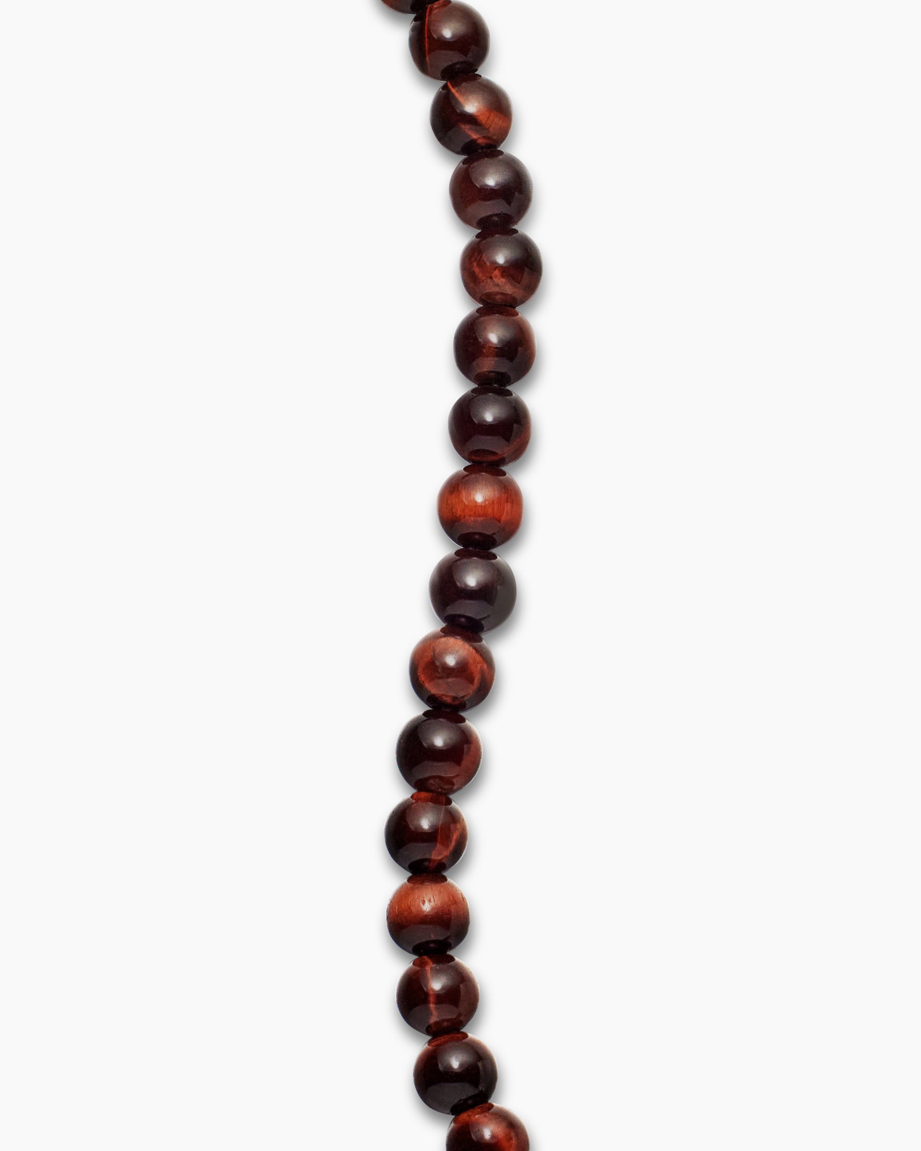Spiritual Beads Bracelet in Sterling Silver with Red Tiger's Eye, 6mm - Image 6