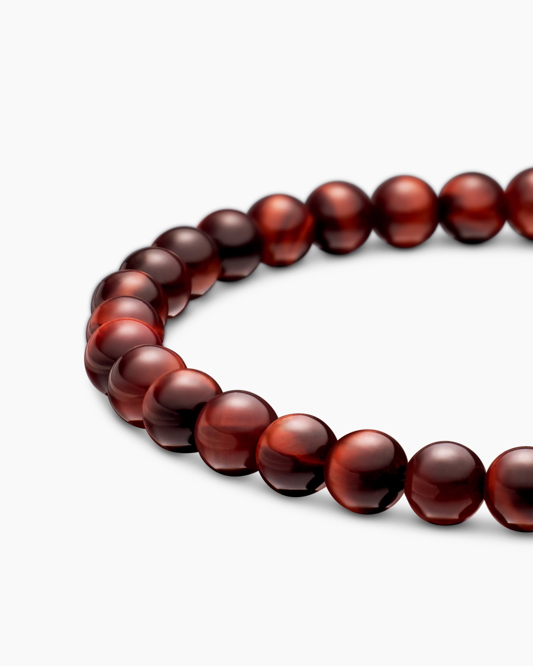 Spiritual Beads Bracelet in Sterling Silver with Red Tiger's Eye, 6mm - Image 7