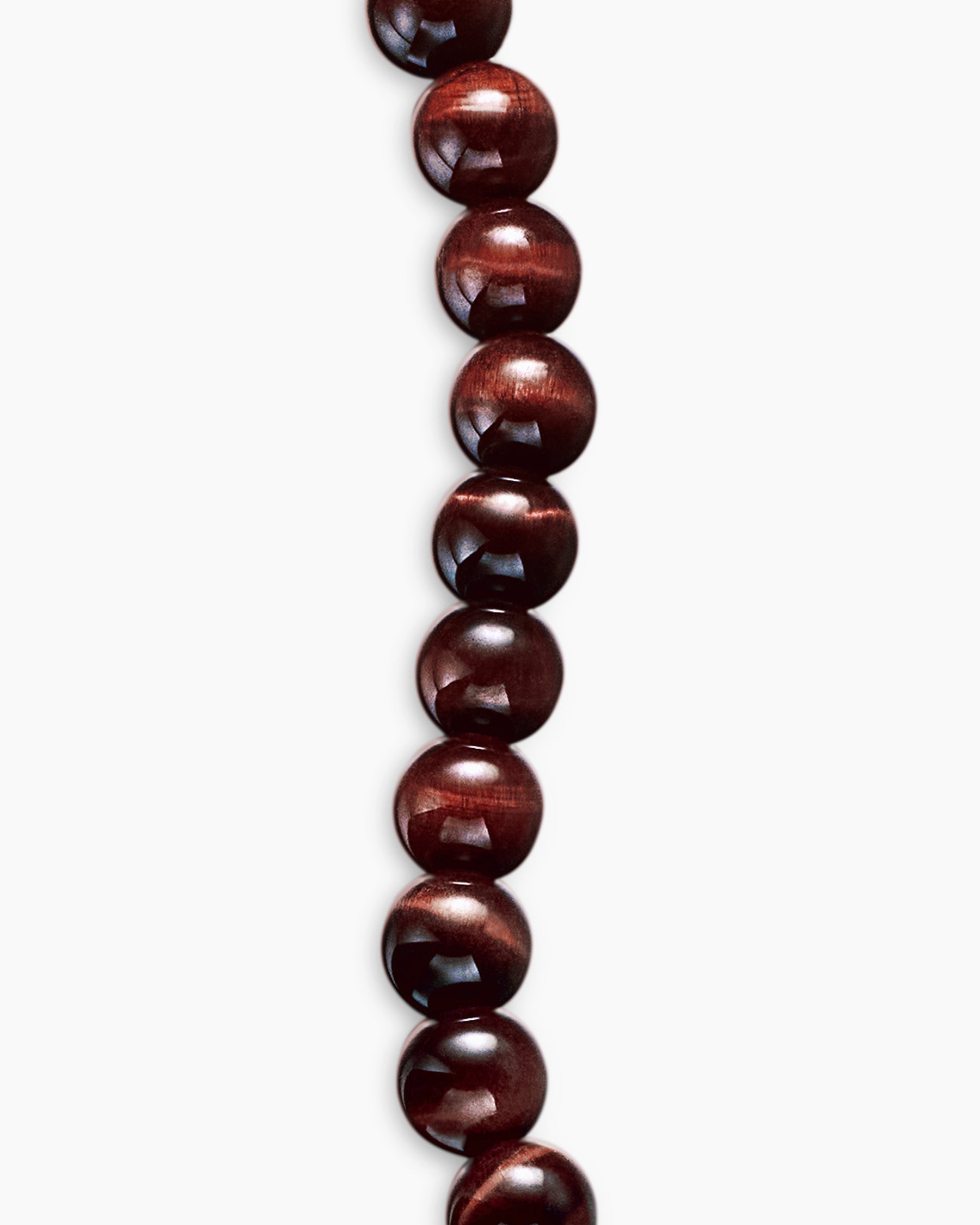 Spiritual Beads Bracelet in Sterling Silver with Red Tiger's Eye, 8mm - Image 6