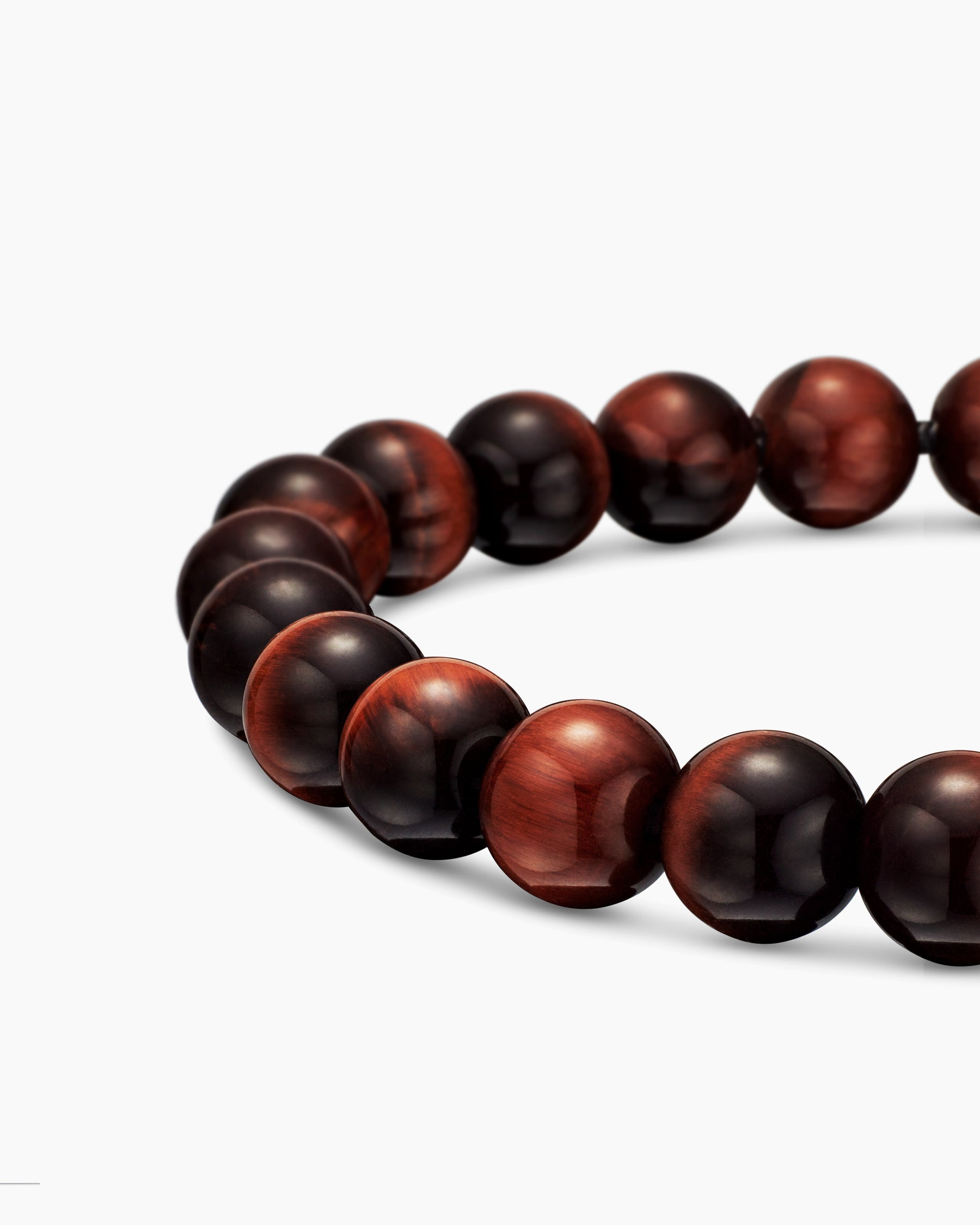 Spiritual Beads Bracelet in Sterling Silver with Red Tiger's Eye, 8mm - Image 7