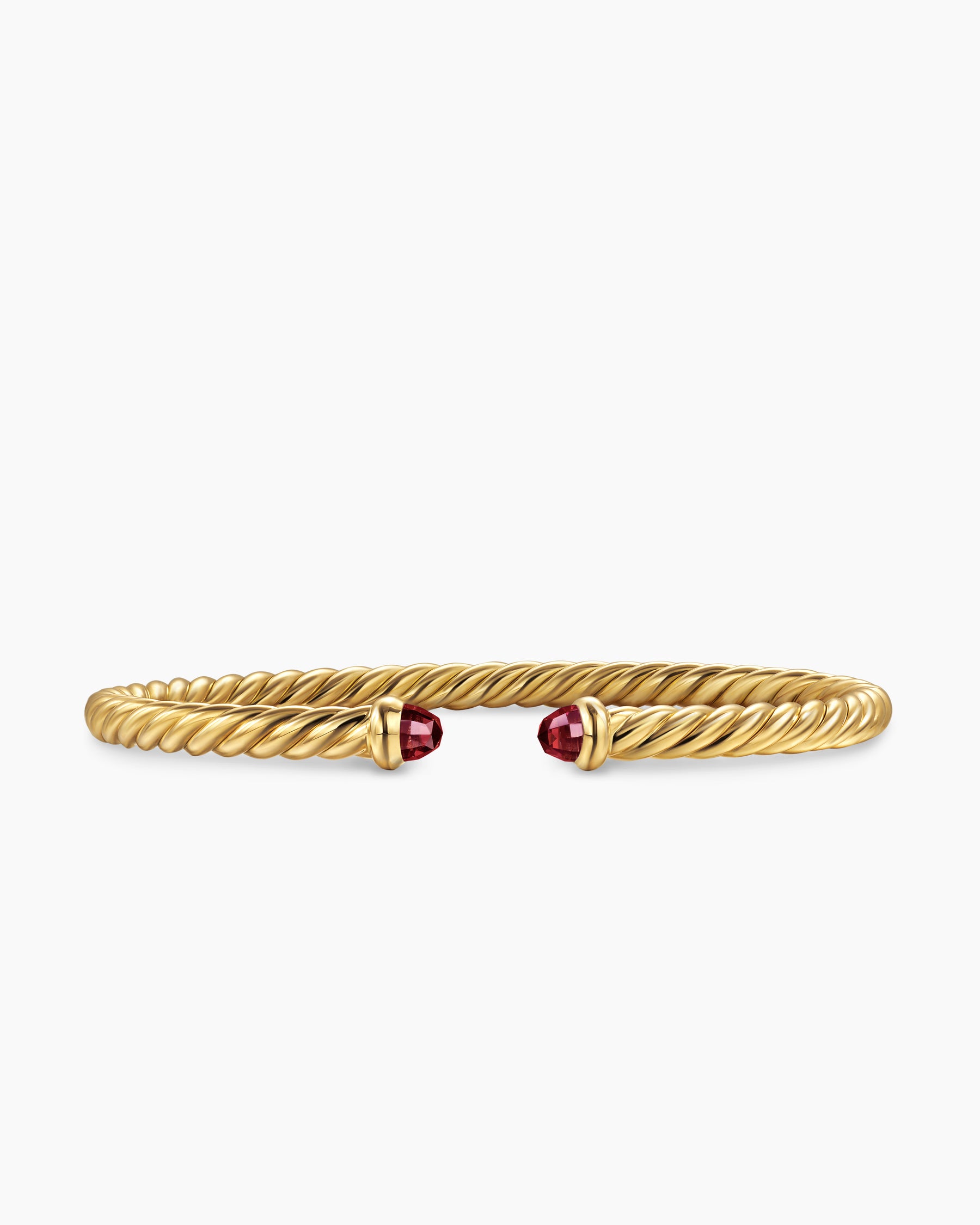 Cablespira Flex Bracelet in 18K Yellow Gold with Rhodolite Garnet, 4mm