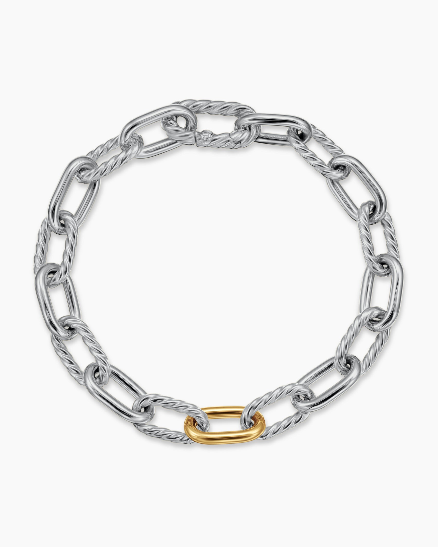 DY Madison Chain Bracelet in Sterling Silver with 18K Yellow Gold, 8.5mm - Image 3
