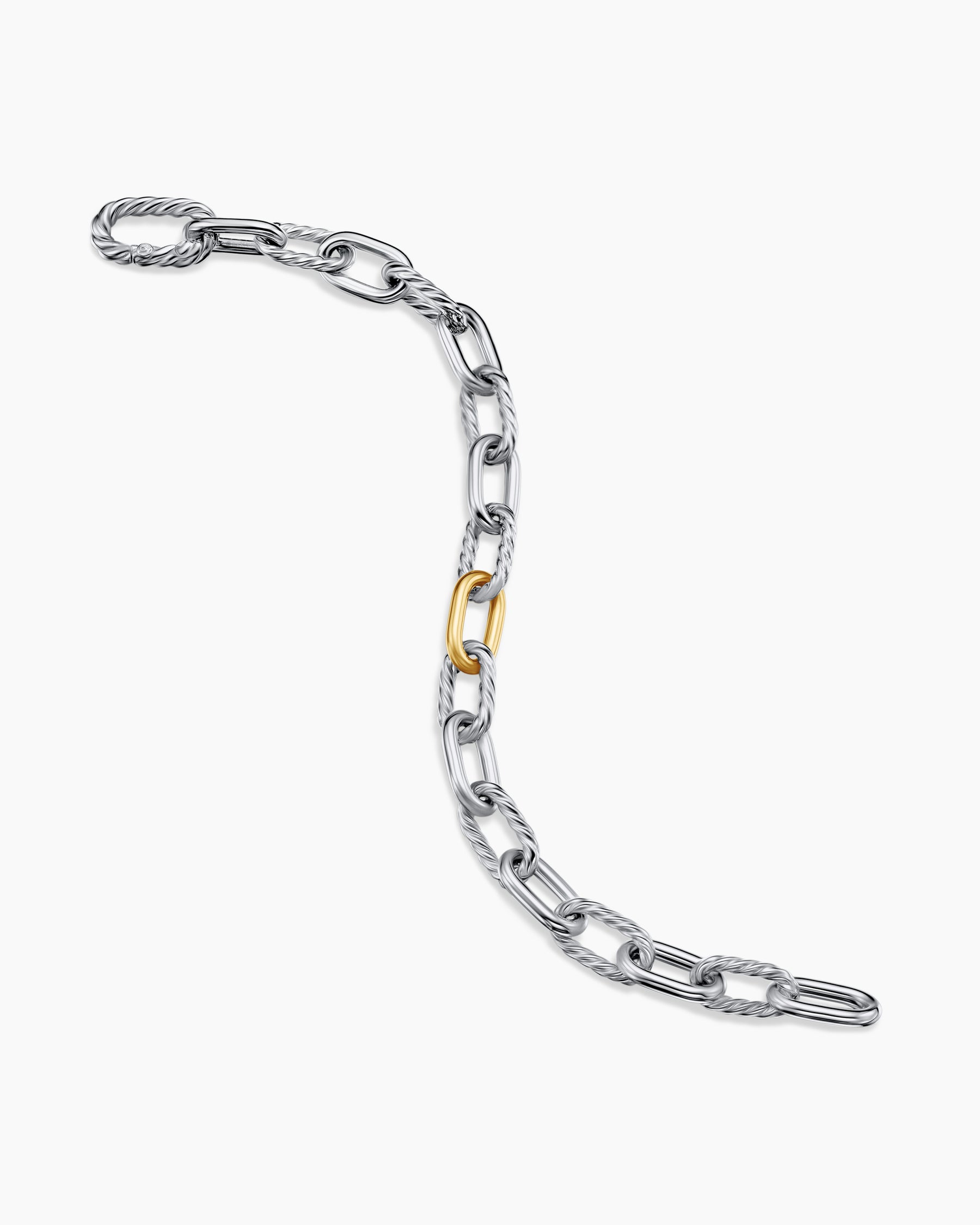 DY Madison Chain Bracelet in Sterling Silver with 18K Yellow Gold, 8.5mm - Image 4