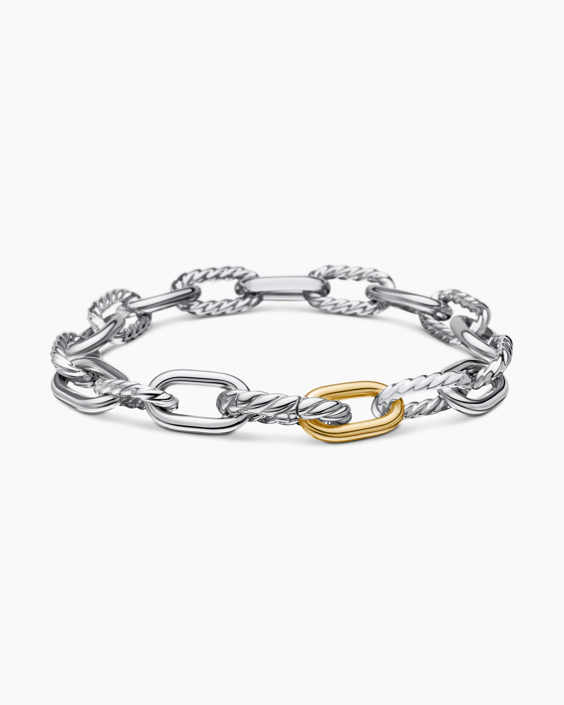 DY Madison Chain Bracelet in Sterling Silver with 18K Yellow Gold, 8.5mm - Image 5