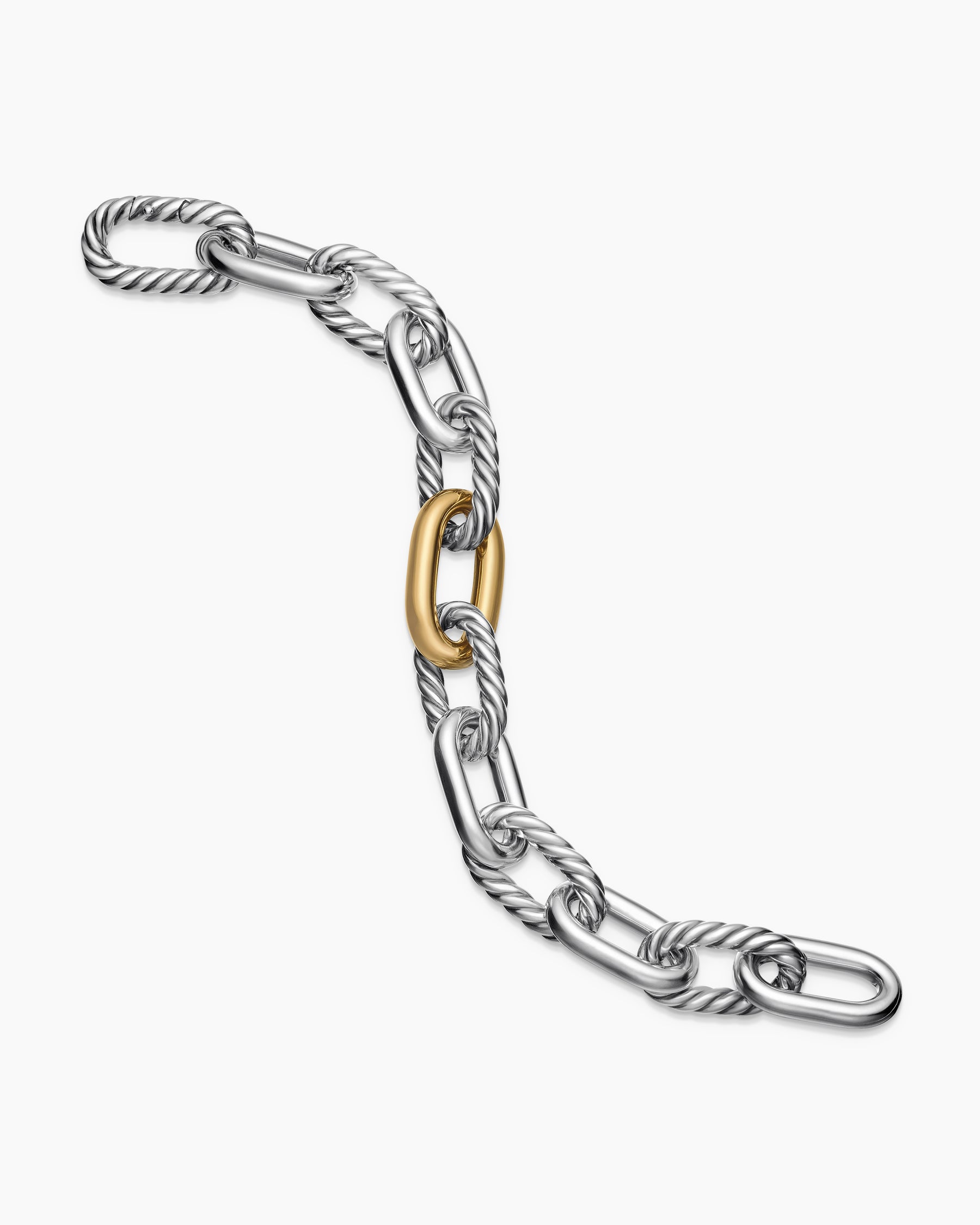DY Madison Chain Bracelet in Sterling Silver with 18K Yellow Gold, 13.5mm - Image 4