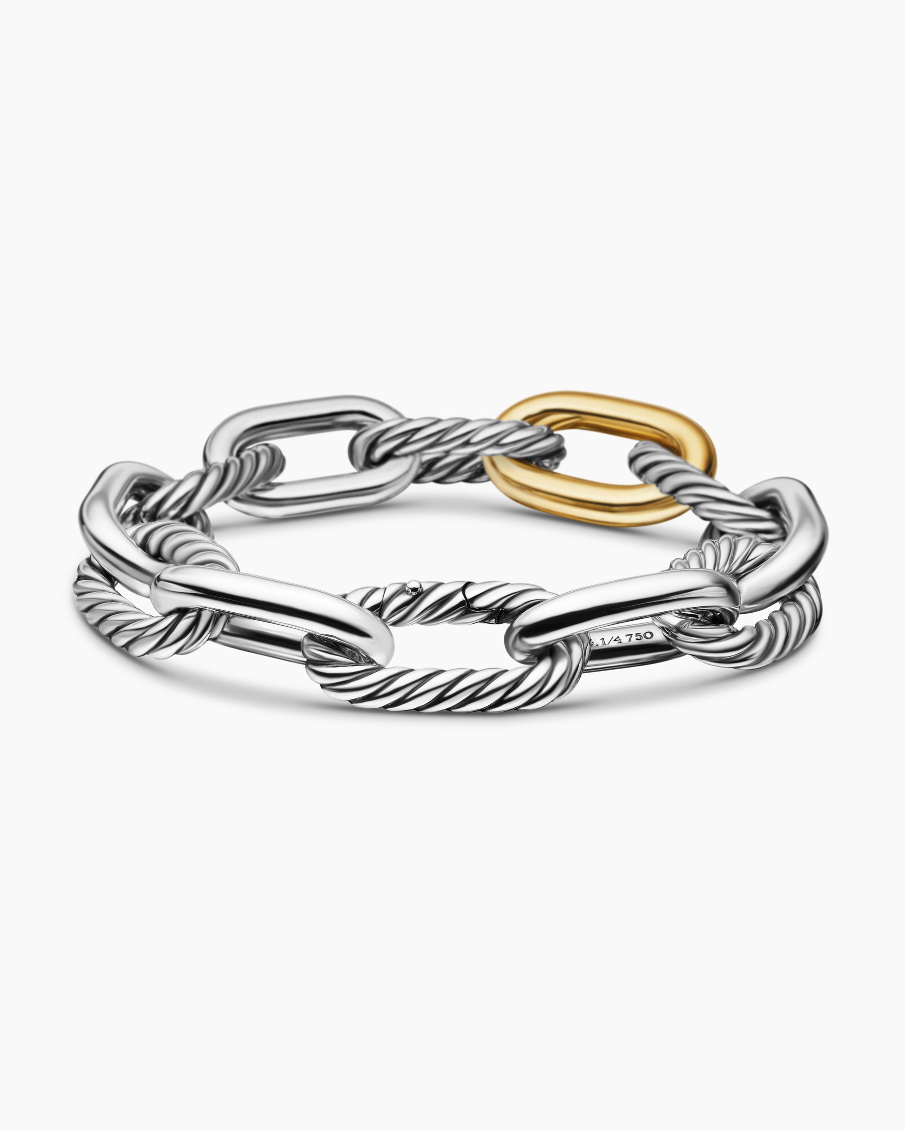 DY Madison Chain Bracelet in Sterling Silver with 18K Yellow Gold, 13.5mm - Image 5