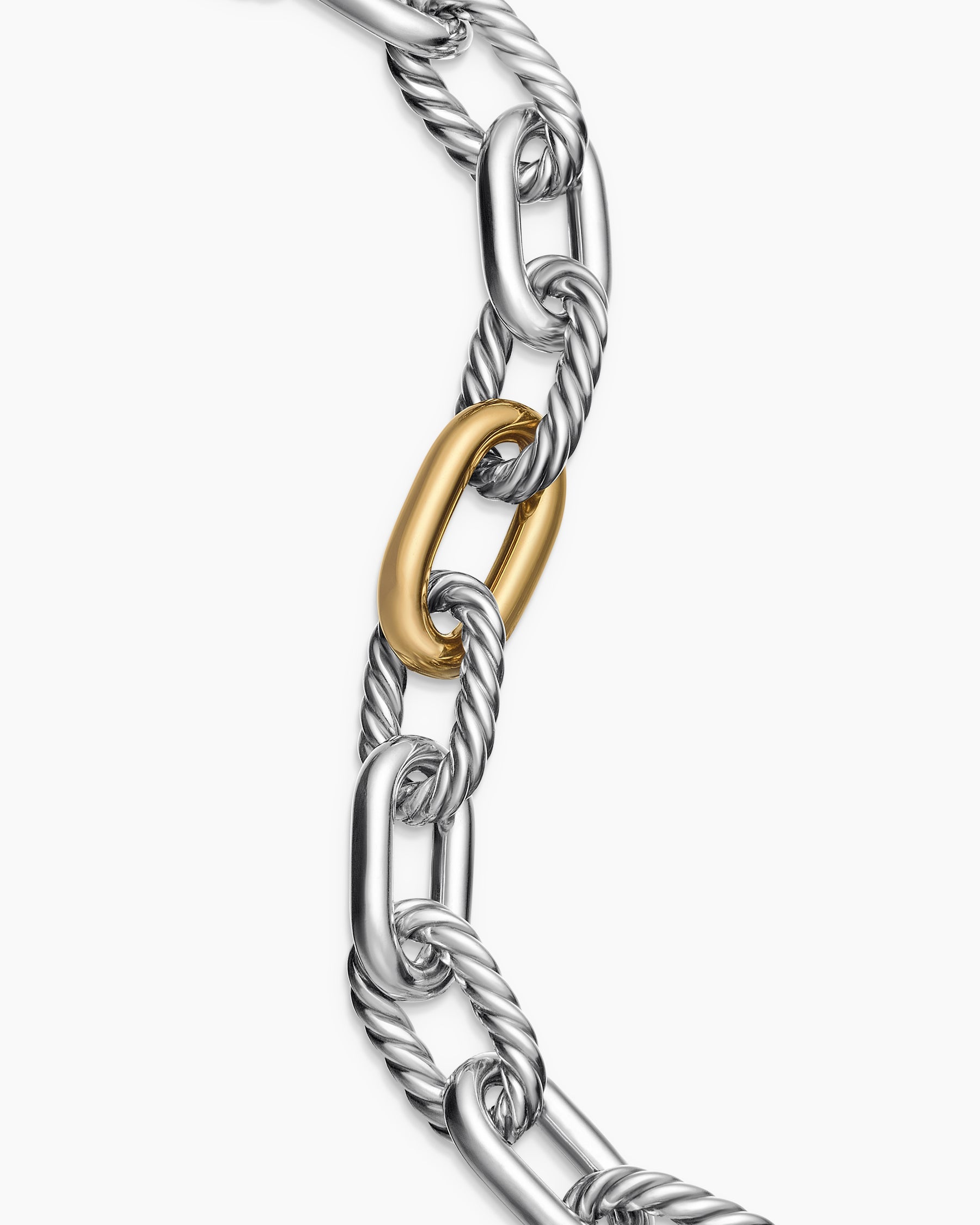 DY Madison Chain Bracelet in Sterling Silver with 18K Yellow Gold, 13.5mm - Image 6