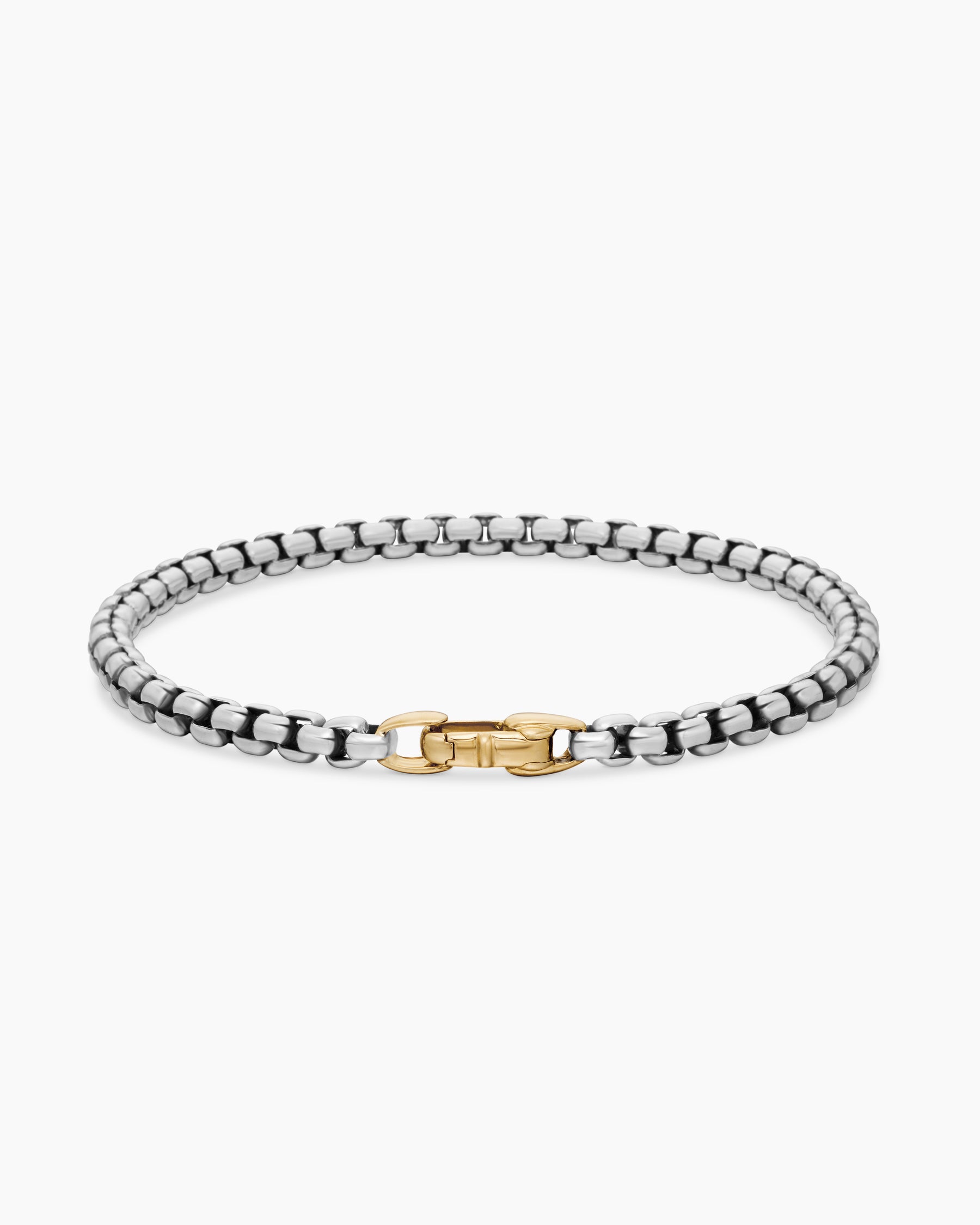 DY Bel Aire Box Chain Bracelet in Sterling Silver with 14K Yellow Gold, 4mm - Image 5