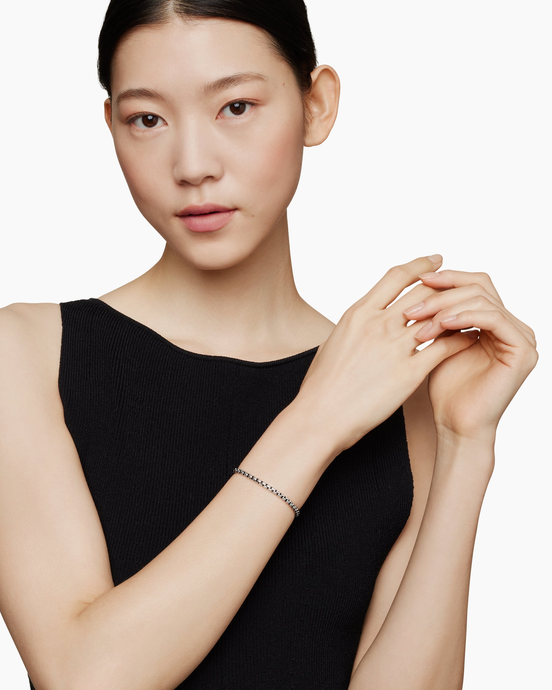 DY Bel Aire Box Chain Bracelet in Sterling Silver with 14K Yellow Gold, 4mm - Image 2