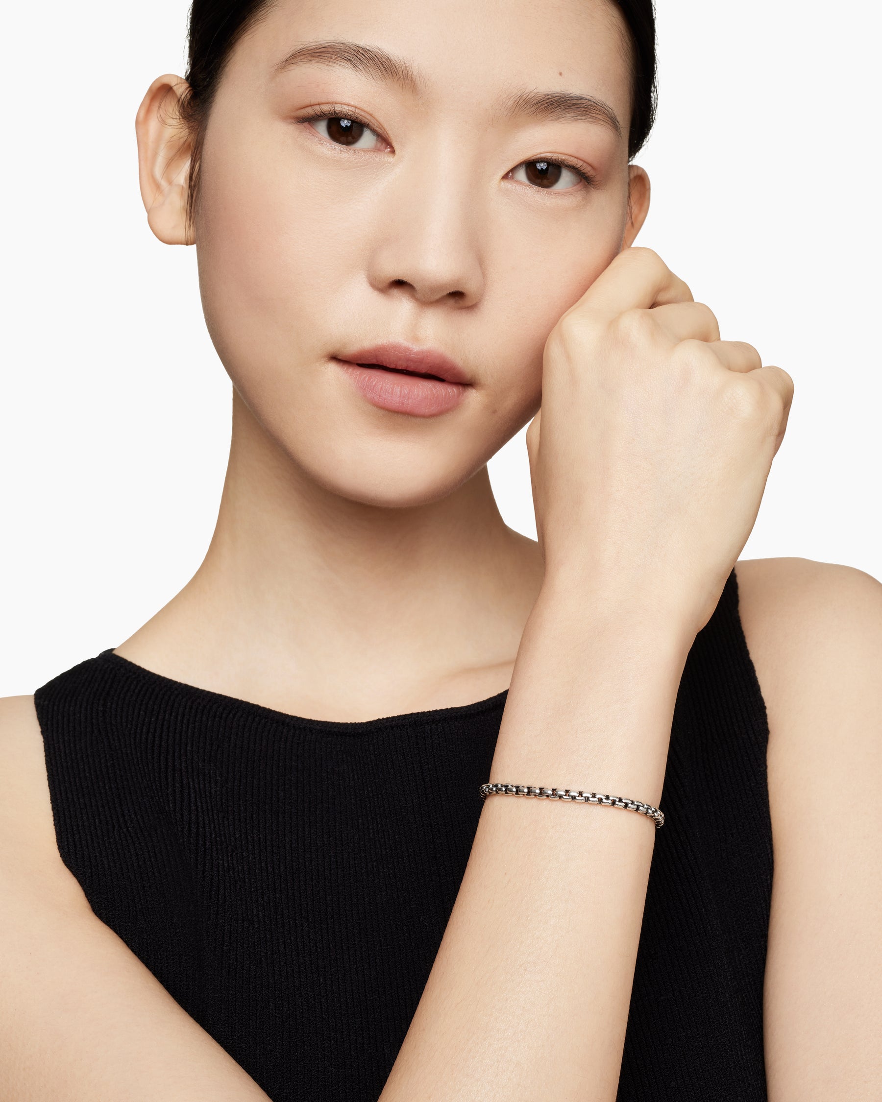 DY Bel Aire Box Chain Bracelet in Sterling Silver with 14K Yellow Gold, 4mm - Image 8