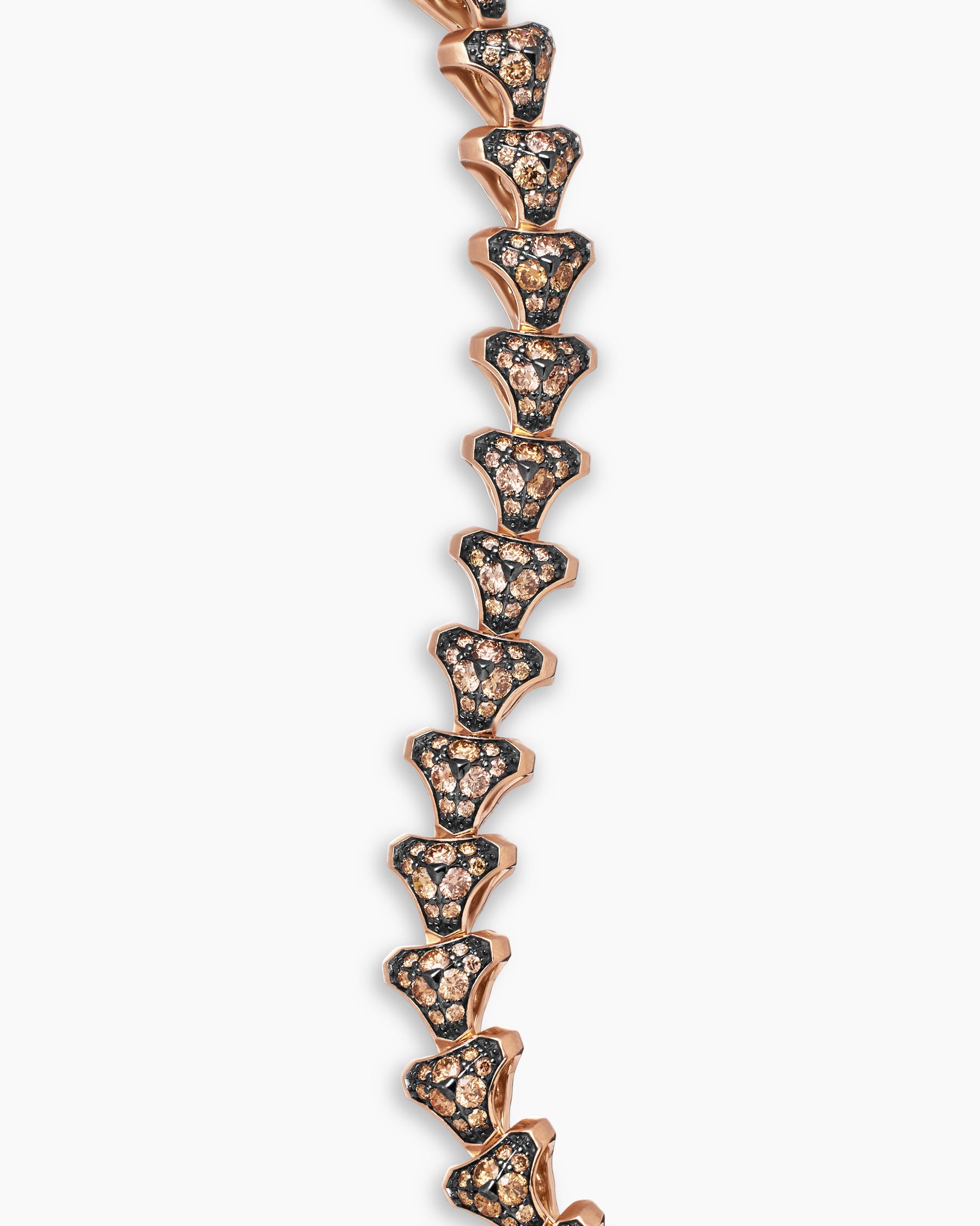 Armory Link Bracelet in 18K Rose Gold with Cognac Diamonds, 9.5mm - Image 5