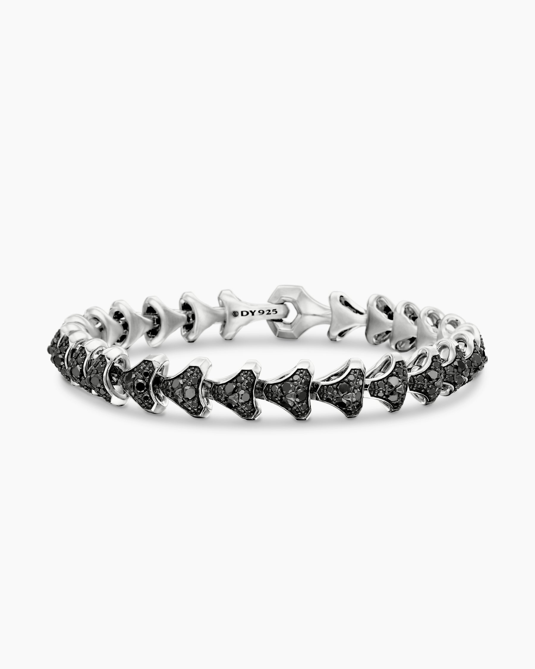 Armory Link Bracelet in Sterling Silver with Black Diamonds, 9.5mm - Image 4