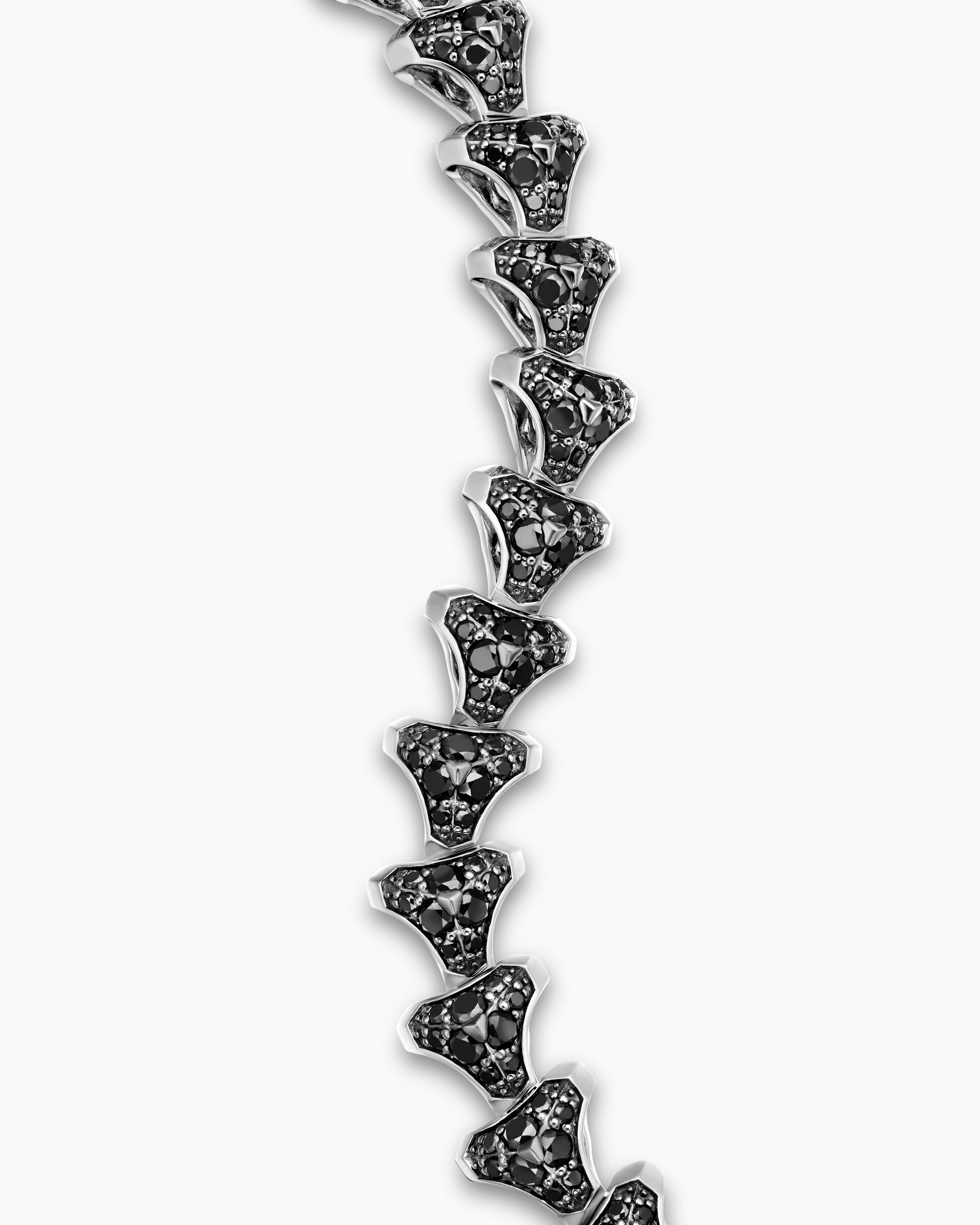 Armory Link Bracelet in Sterling Silver with Black Diamonds, 9.5mm - Image 5