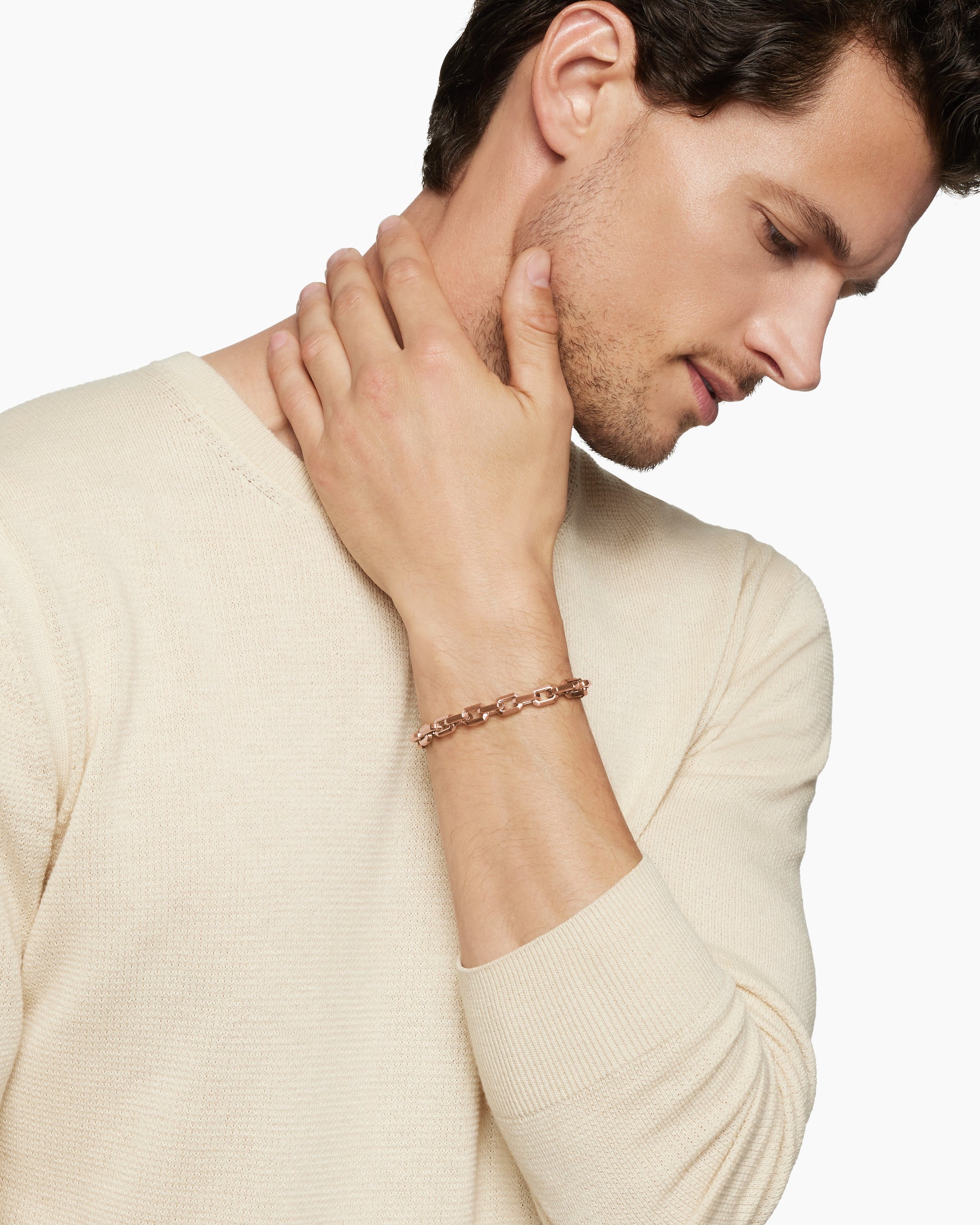 Streamline Heirloom Chain Link Bracelet in 18K Rose Gold, 7.5mm - Image 2