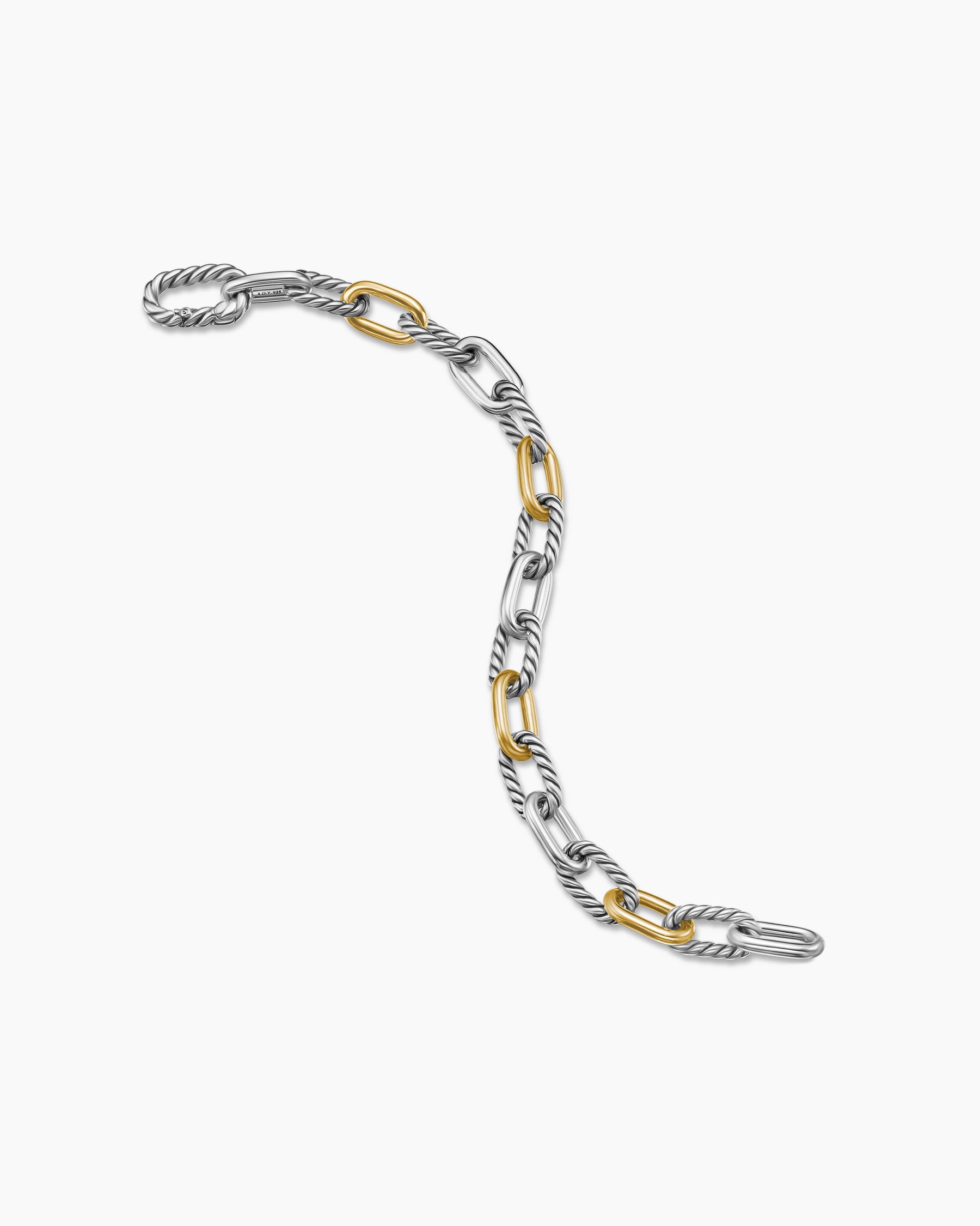DY Madison Chain Bracelet in Sterling Silver with 18K Yellow Gold, 8.5mm - Image 4