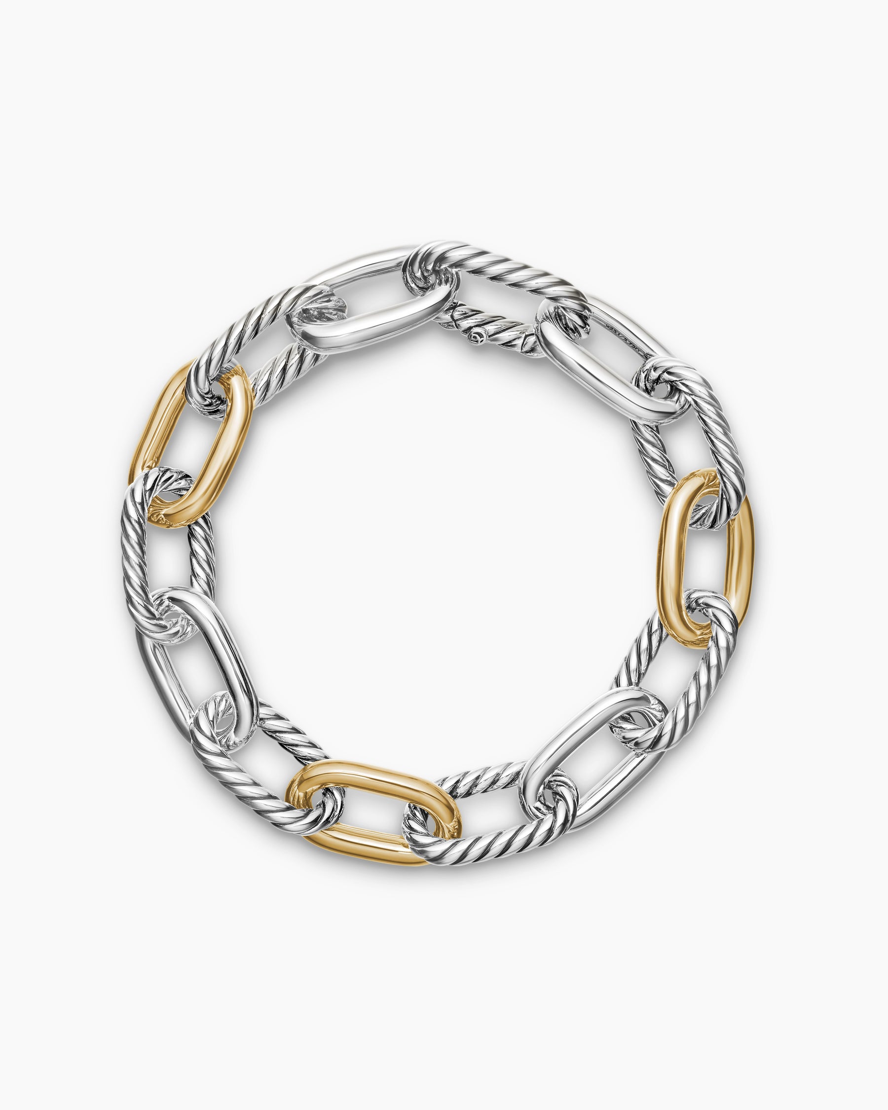 DY Madison Chain Bracelet in Sterling Silver with 18K Yellow Gold, 11mm - Image 3