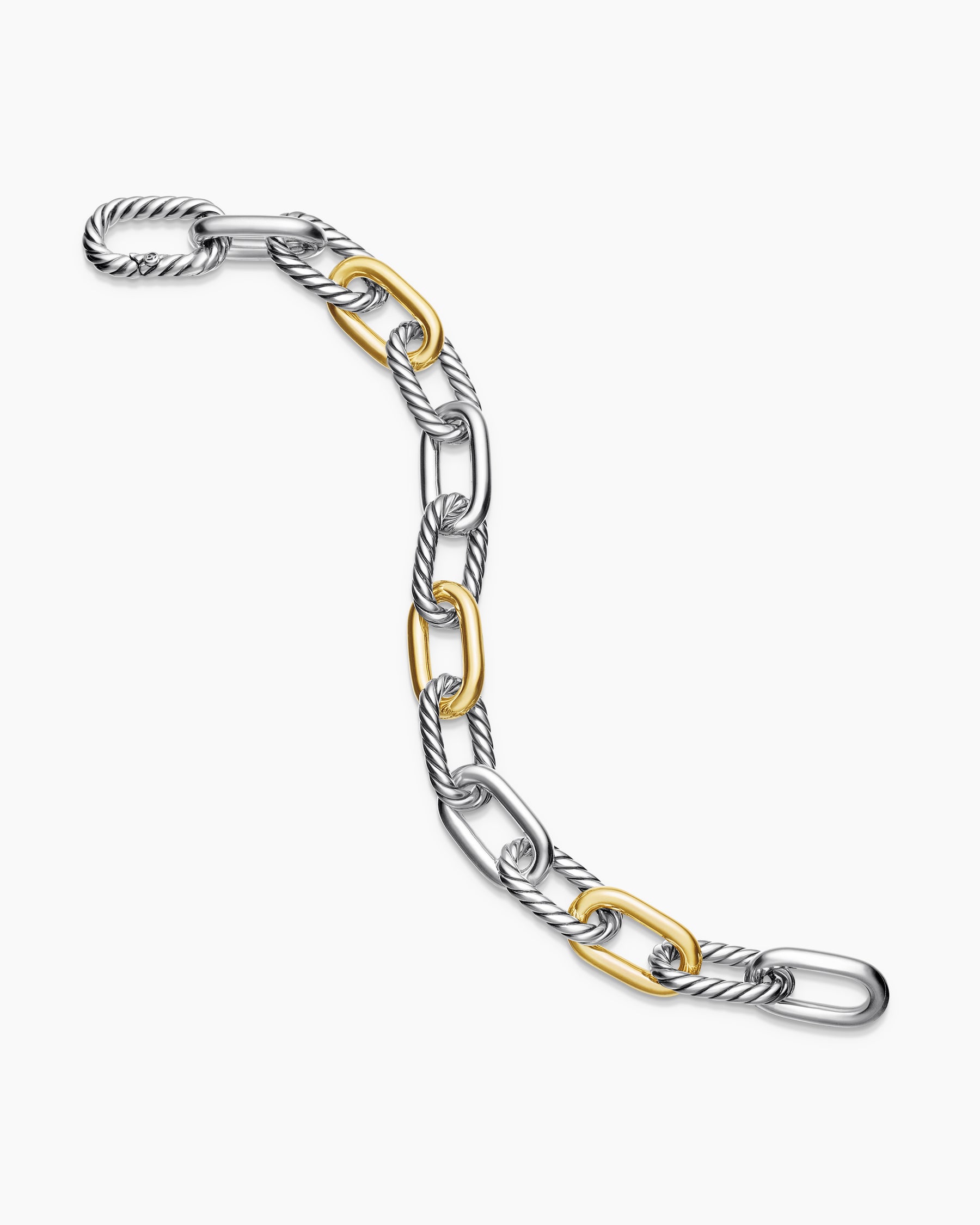 DY Madison Chain Bracelet in Sterling Silver with 18K Yellow Gold, 11mm - Image 4