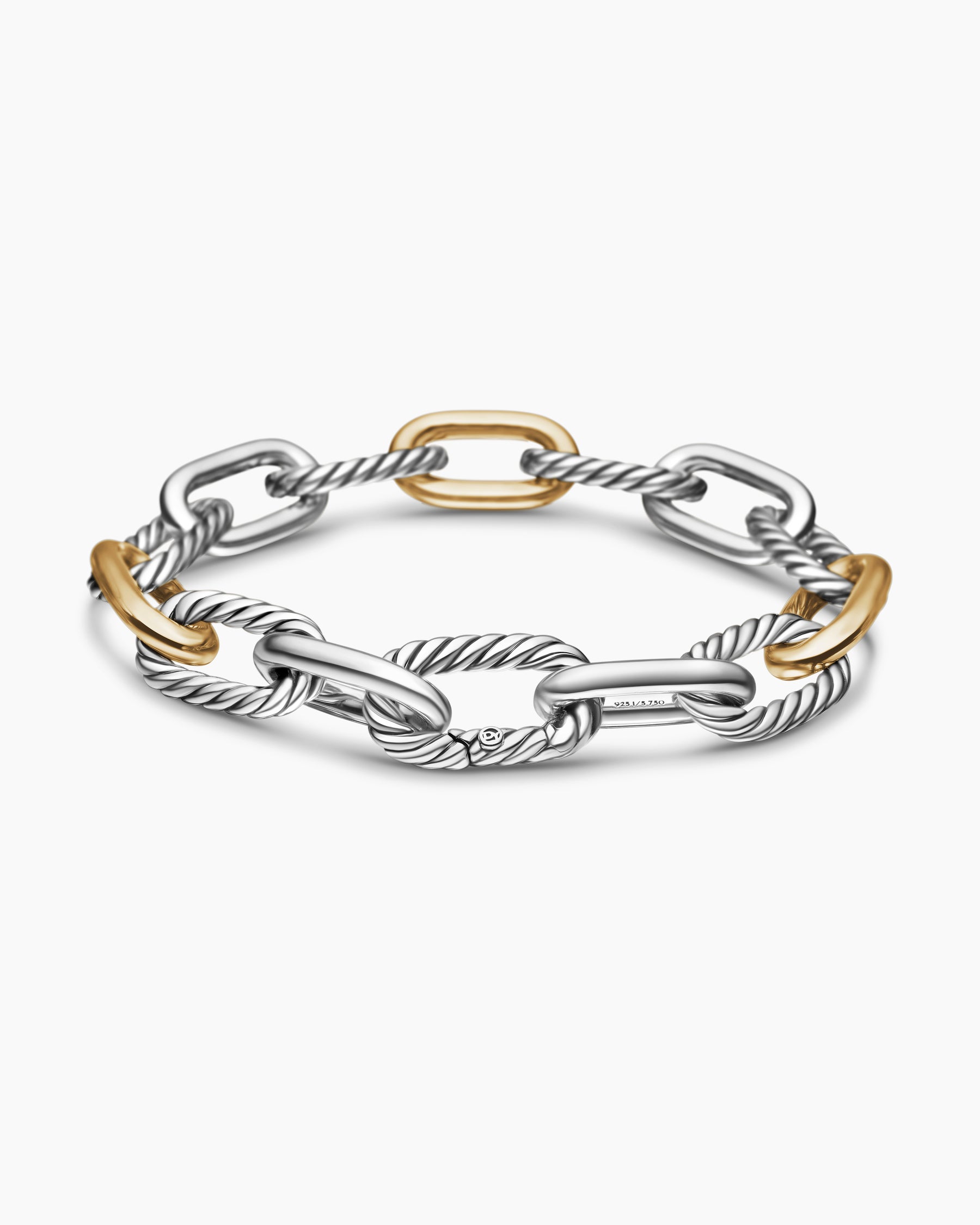 DY Madison Chain Bracelet in Sterling Silver with 18K Yellow Gold, 11mm - Image 5