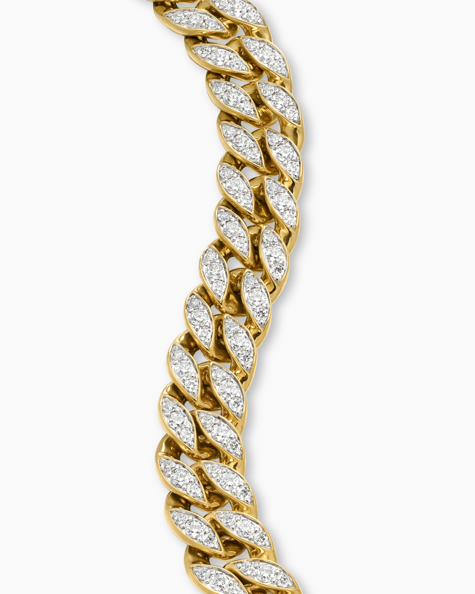 Curb Chain Bracelet in 18K Yellow Gold with Diamonds, 11.5mm - Image 5