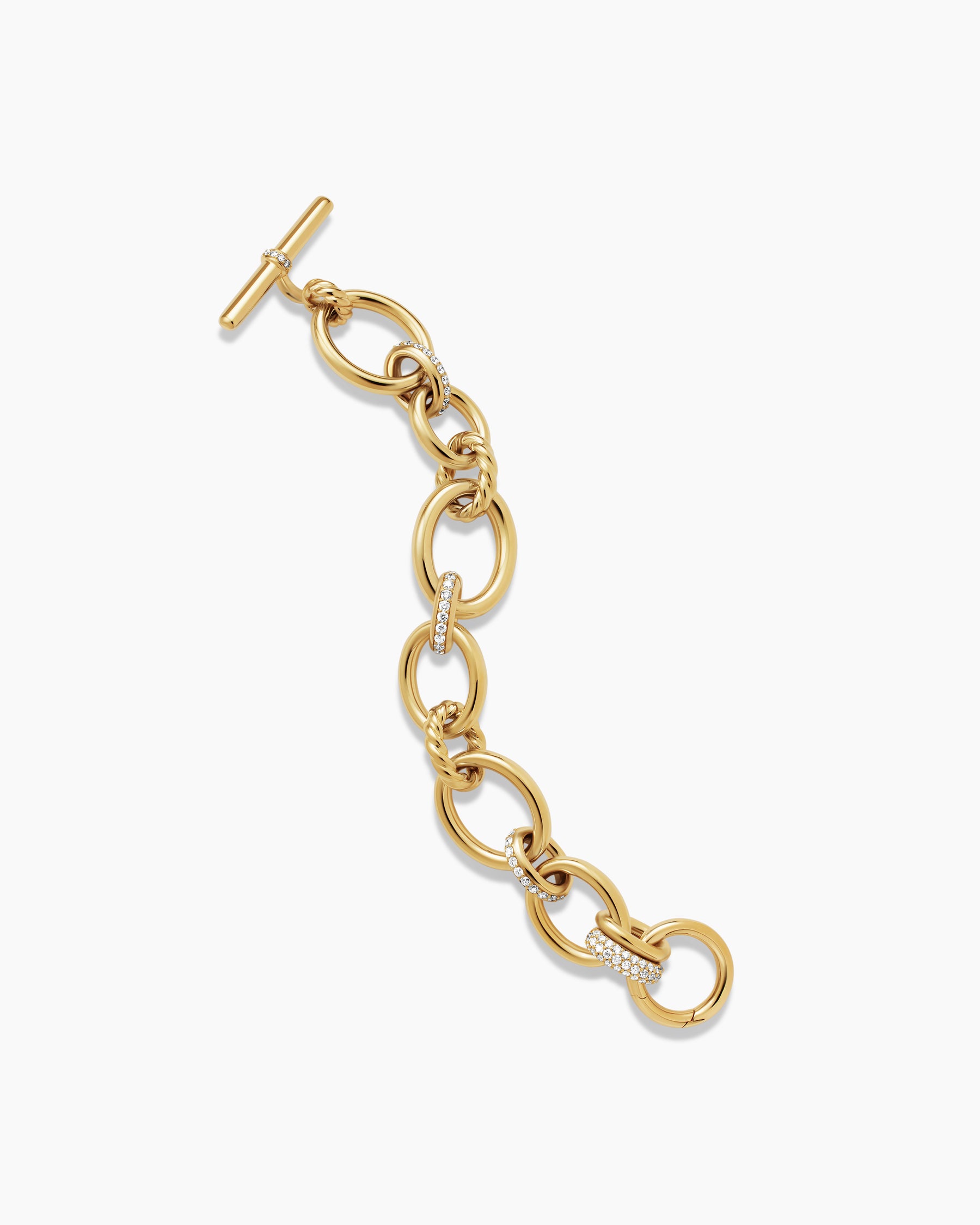 DY Mercer Chain Bracelet in 18K Yellow Gold with Diamonds, 20mm - Image 4