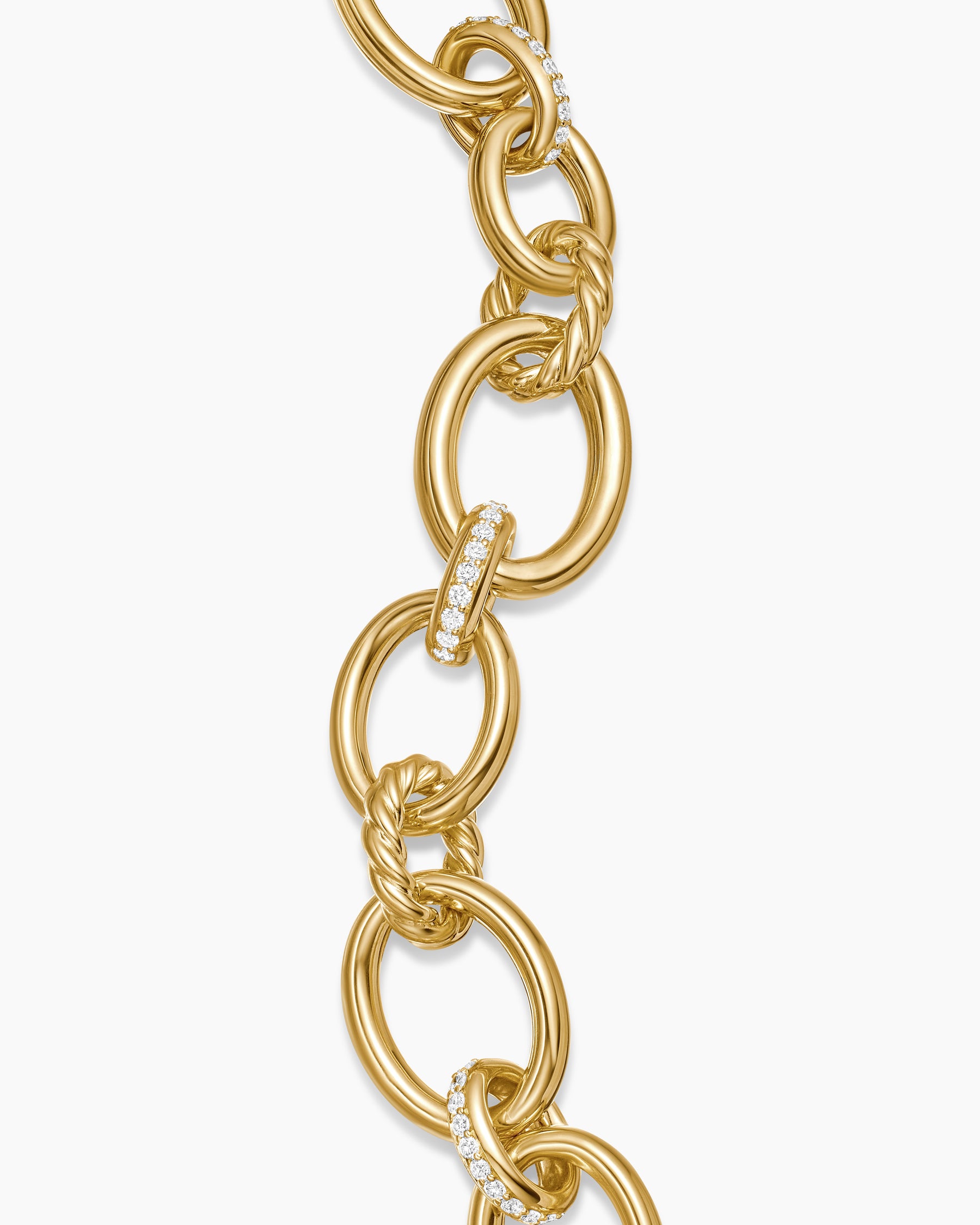 DY Mercer Chain Bracelet in 18K Yellow Gold with Diamonds, 20mm - Image 6