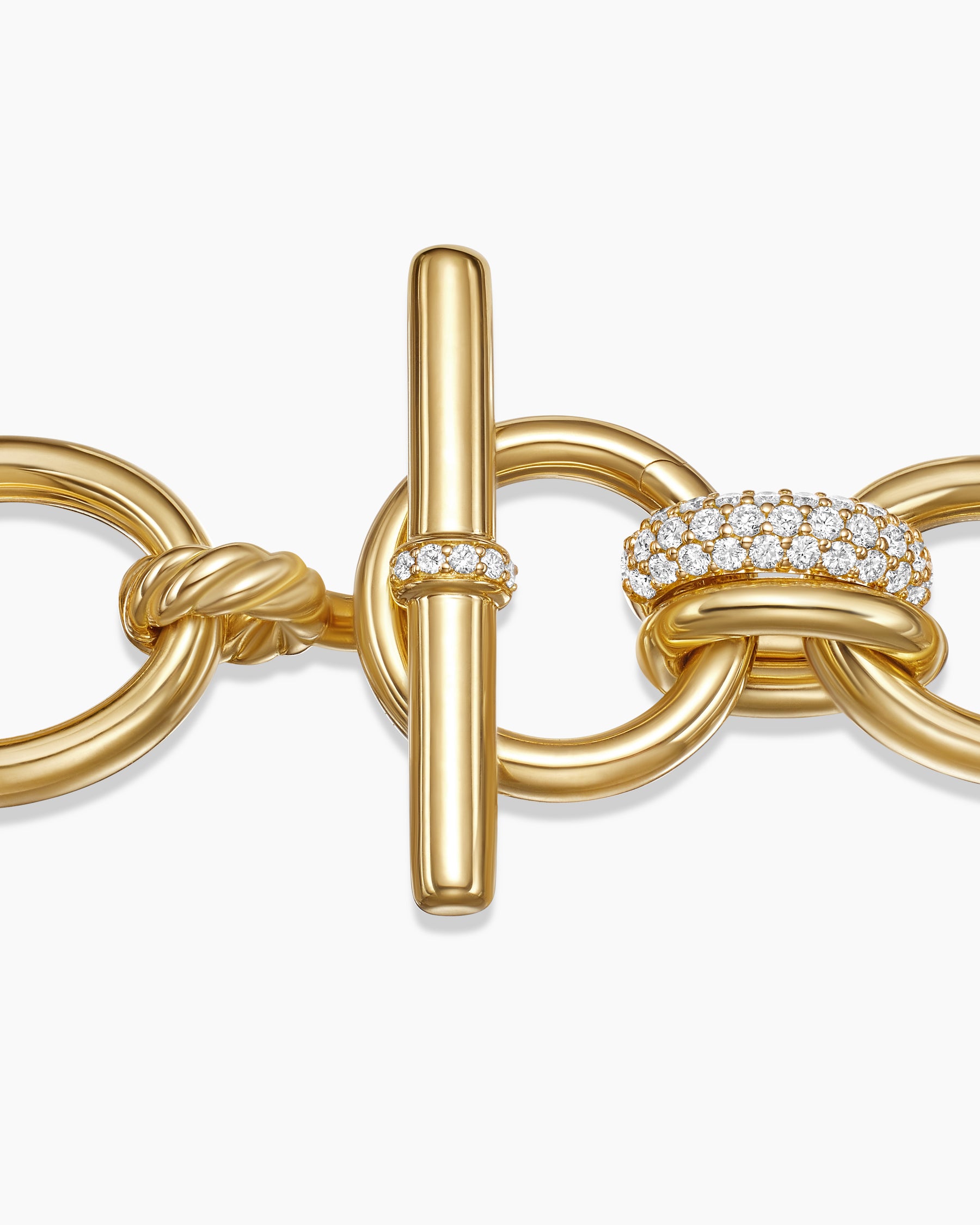 DY Mercer Chain Bracelet in 18K Yellow Gold with Diamonds, 20mm - Image 7