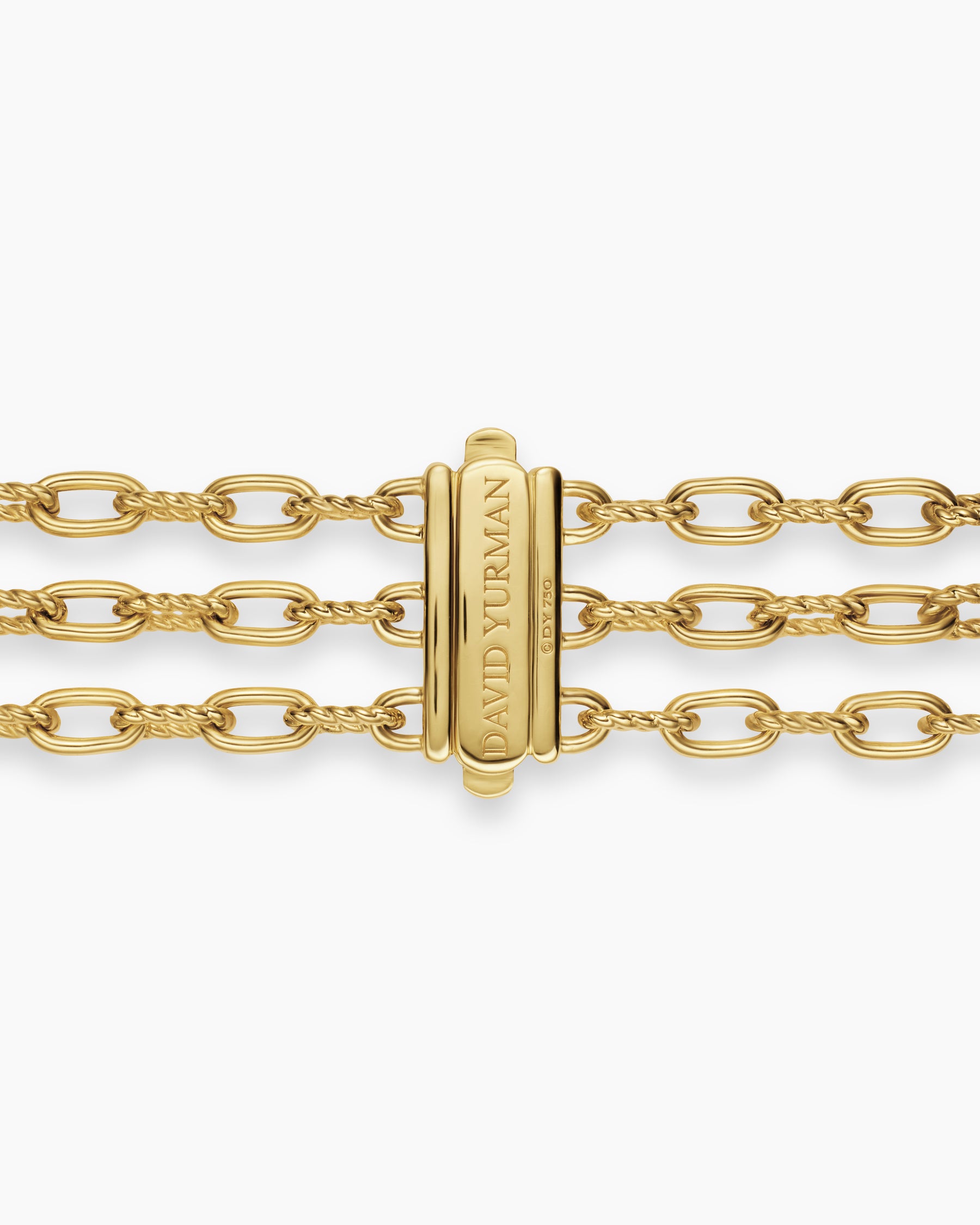 DY Madison Pavé Bead Multi Row Chain Bracelet in 18K Yellow Gold with Diamonds, 15mm - Image 5