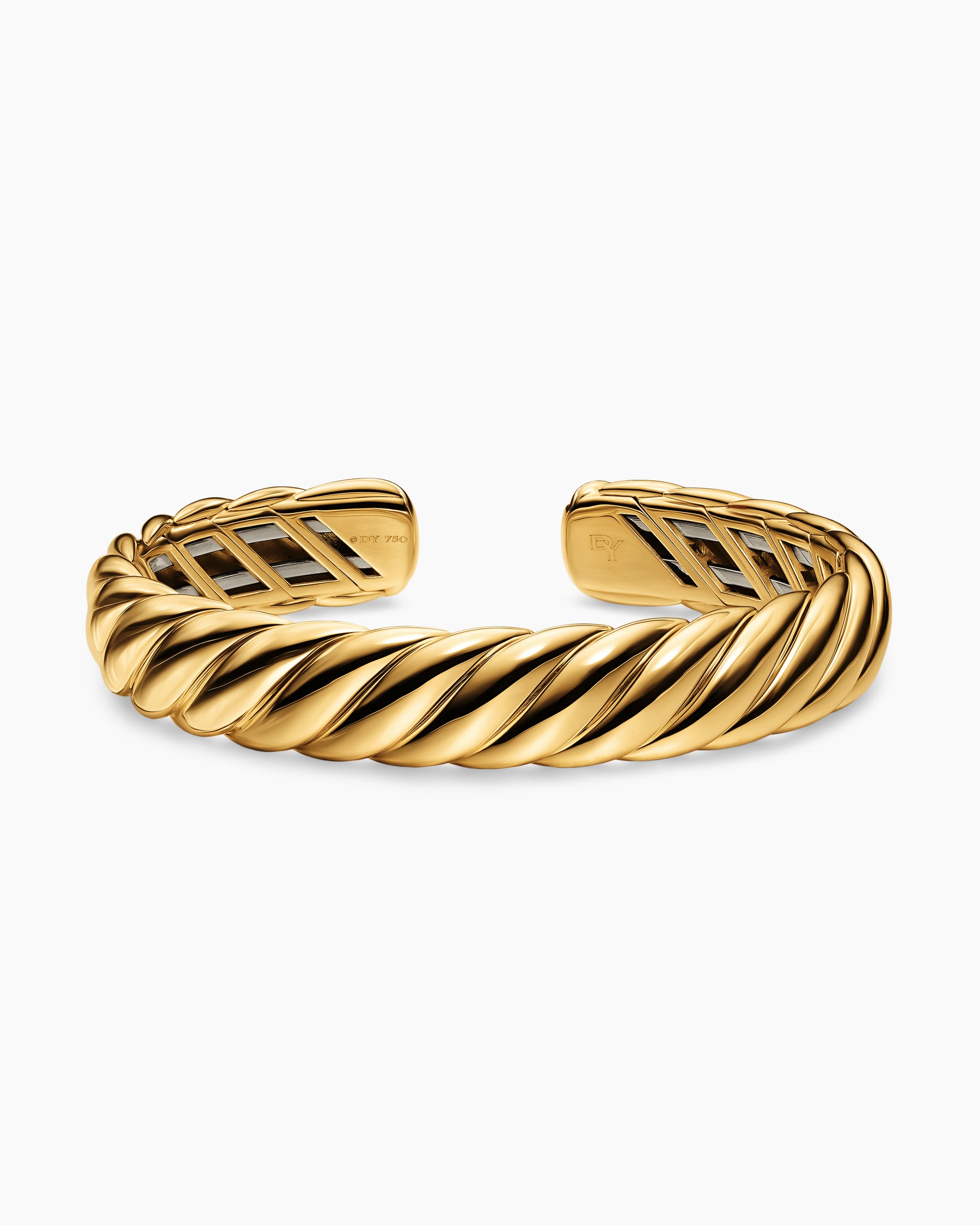 Sculpted Cable Flex Bracelet in 18K Yellow Gold, 11mm - Image 3