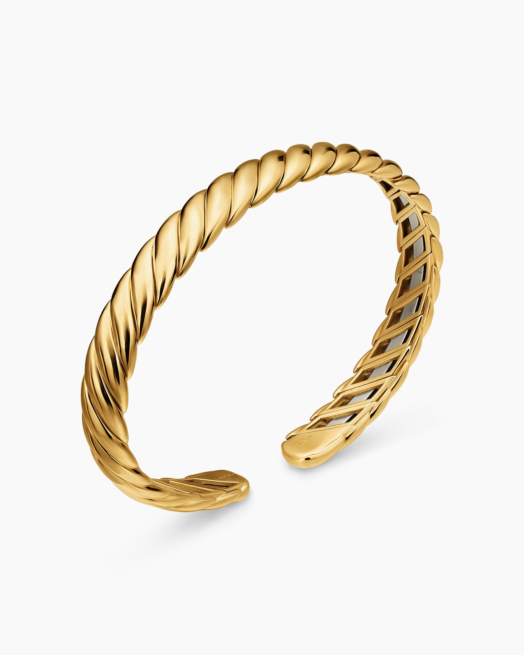 Sculpted Cable Flex Bracelet in 18K Yellow Gold, 7.5mm - Image 2