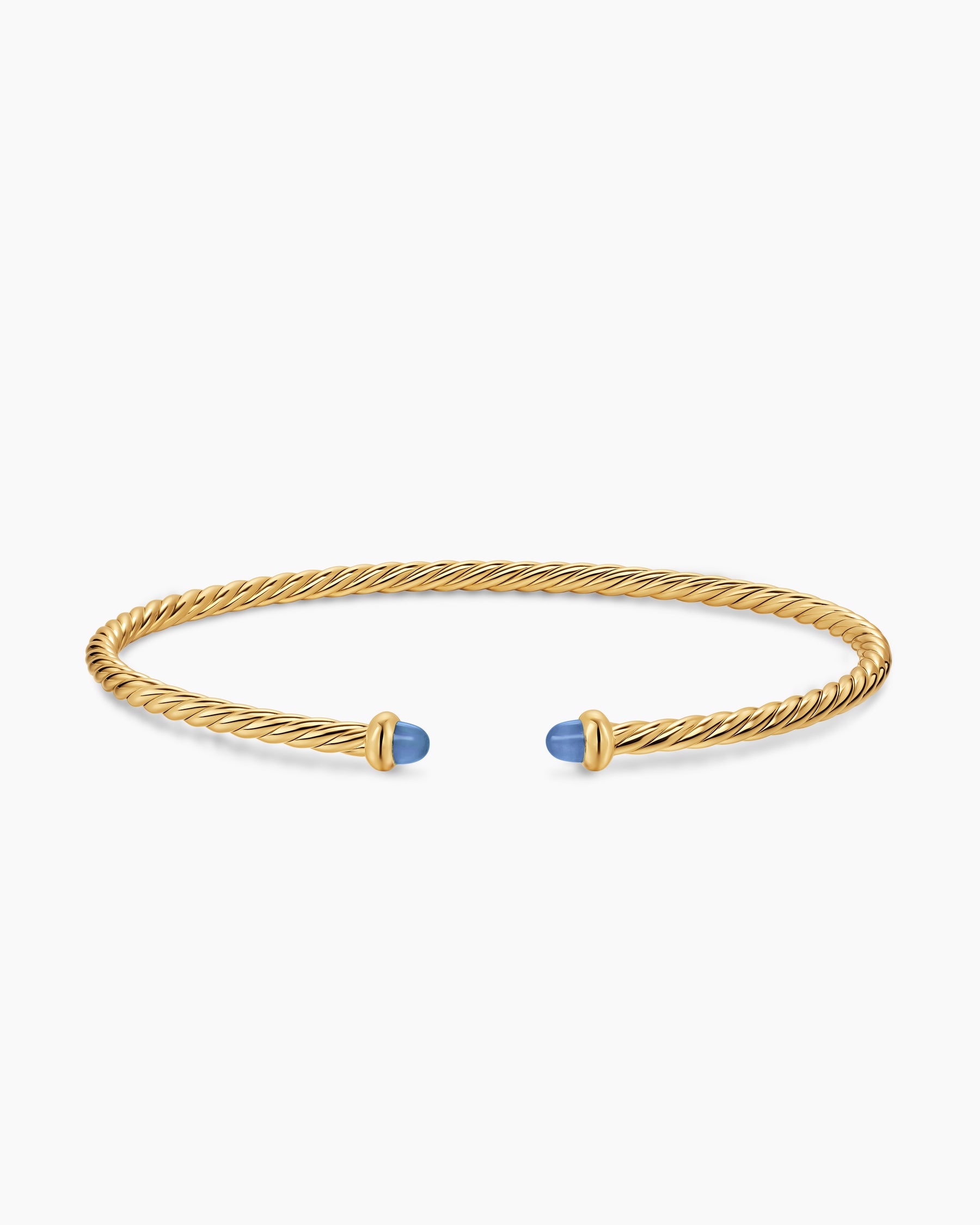 Micro Cablespira Flex Bracelet in 18K Yellow Gold with Blue Sapphires, 2.6mm - Image 4