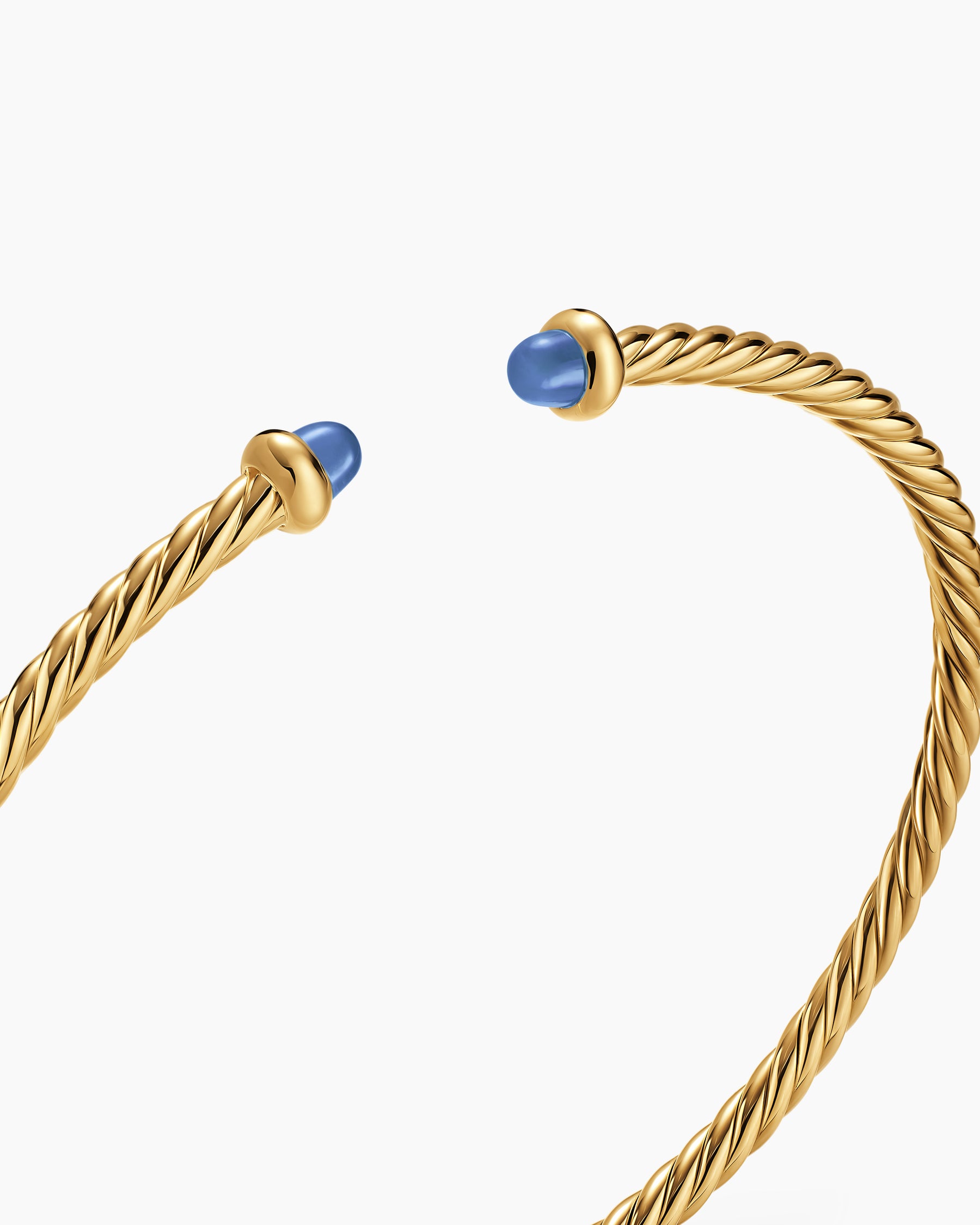 Micro Cablespira Flex Bracelet in 18K Yellow Gold with Blue Sapphires, 2.6mm - Image 5