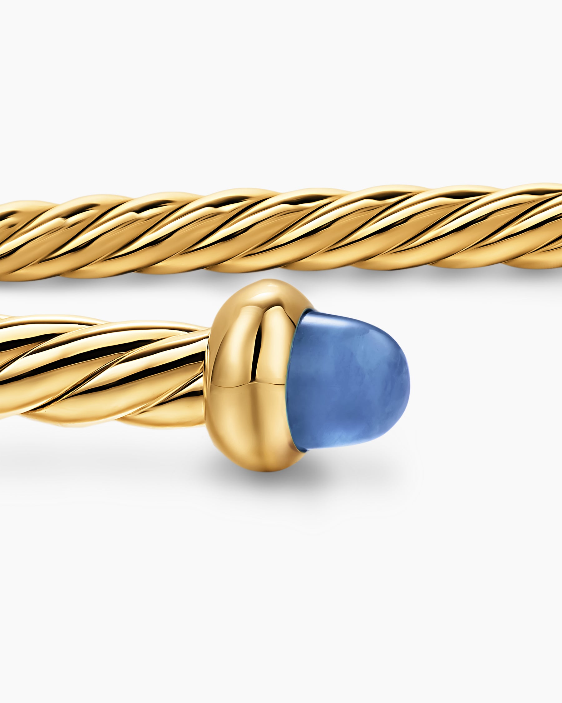 Micro Cablespira Flex Bracelet in 18K Yellow Gold with Blue Sapphires, 2.6mm - Image 6