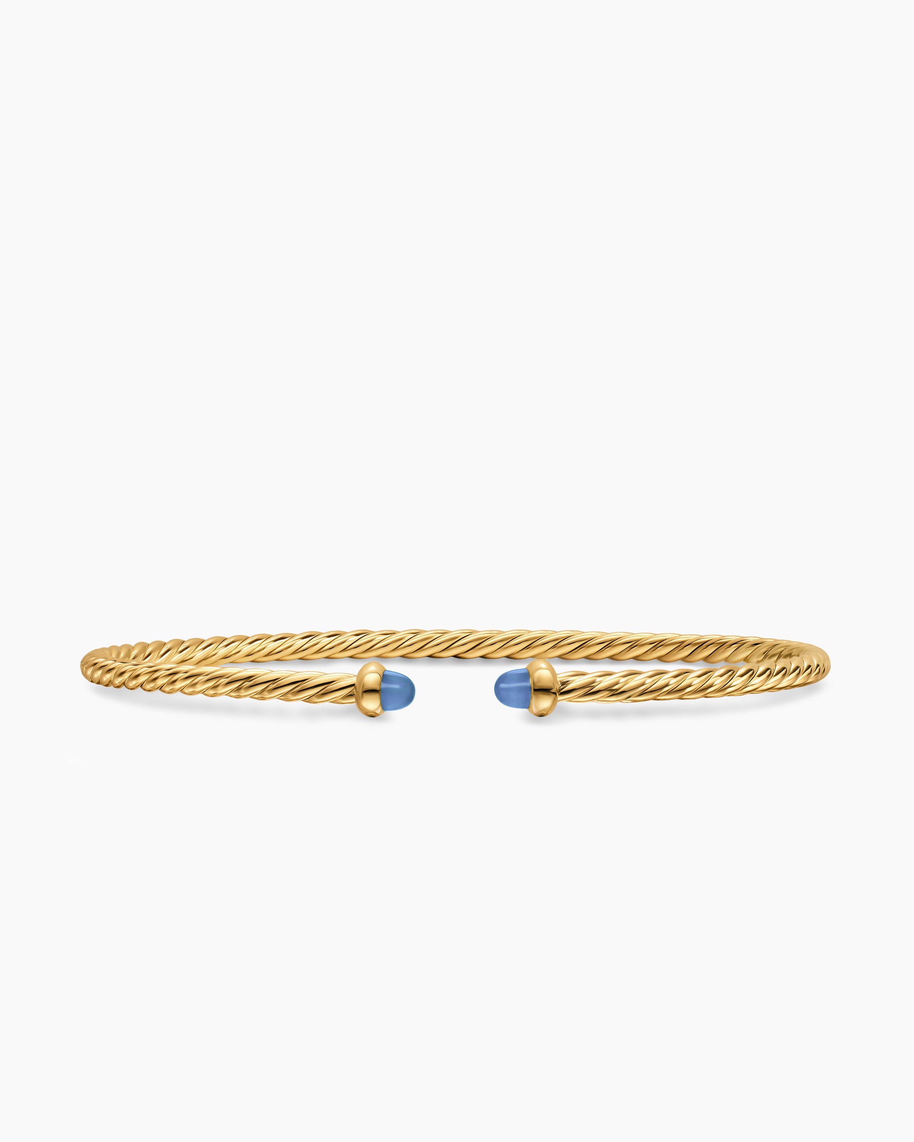 Micro Cablespira Flex Bracelet in 18K Yellow Gold with Blue Sapphires, 2.6mm