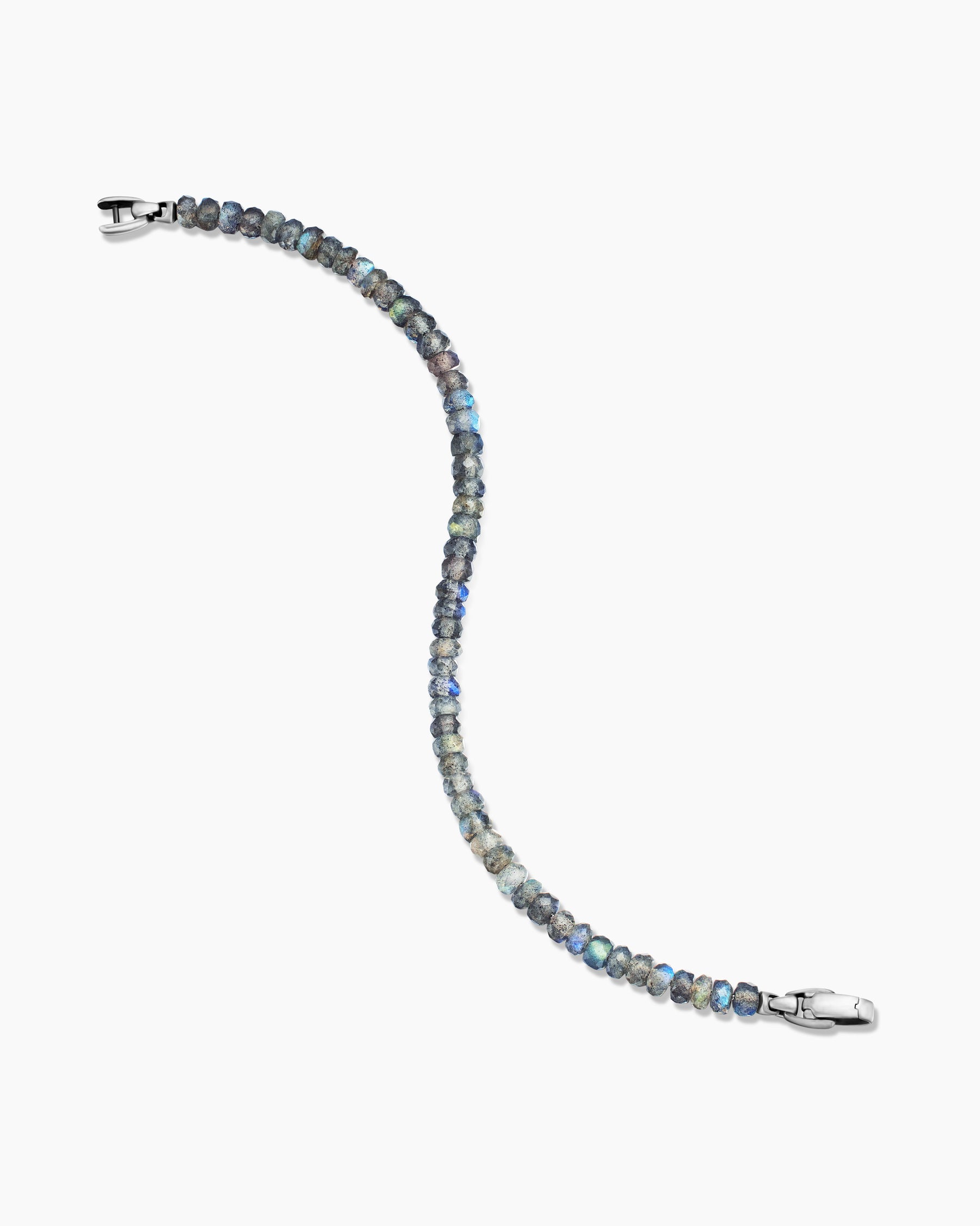 Spiritual Beads Faceted Bracelet in Sterling Silver with Labradorite, 5mm - Image 4