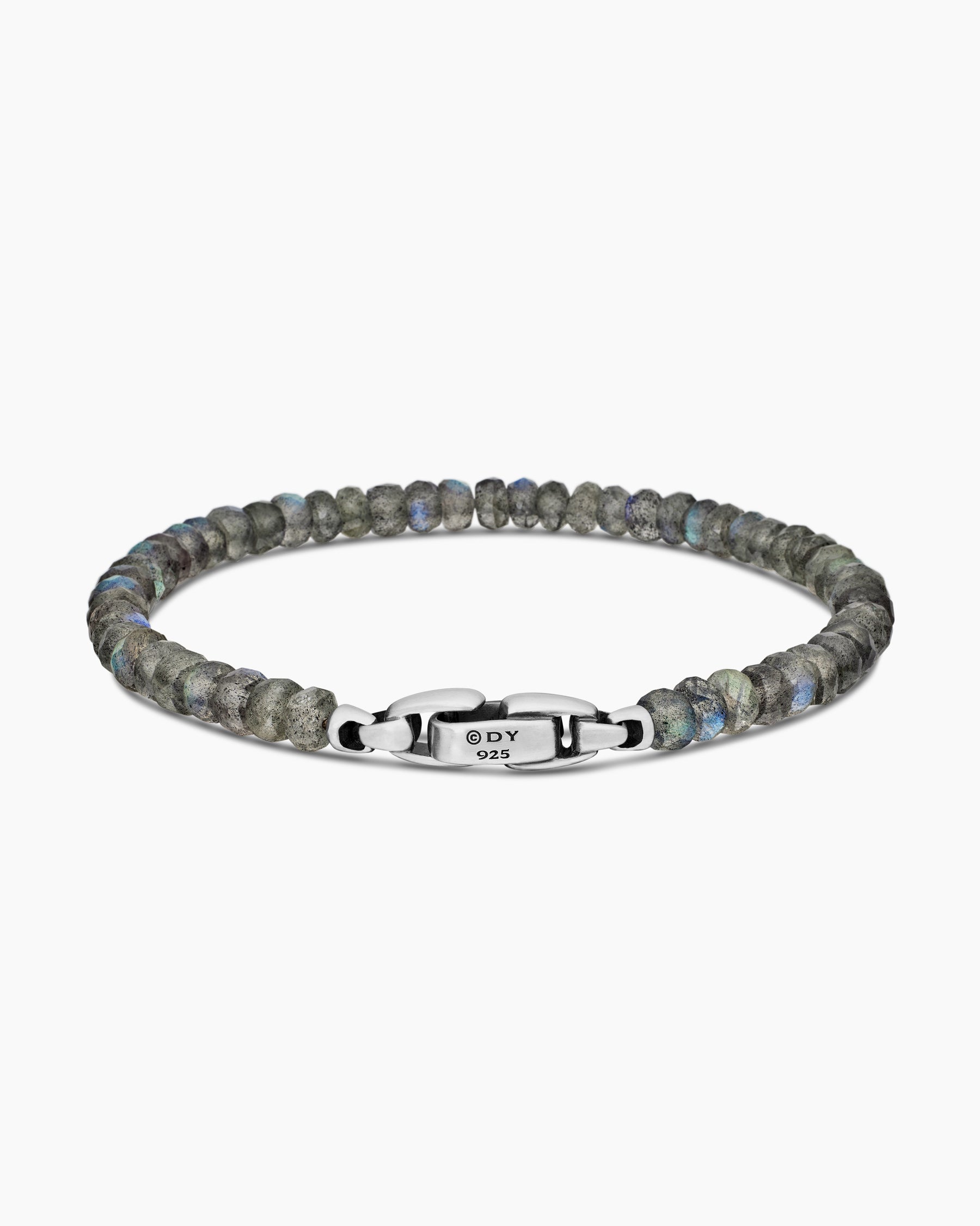 Spiritual Beads Faceted Bracelet in Sterling Silver with Labradorite, 5mm - Image 5