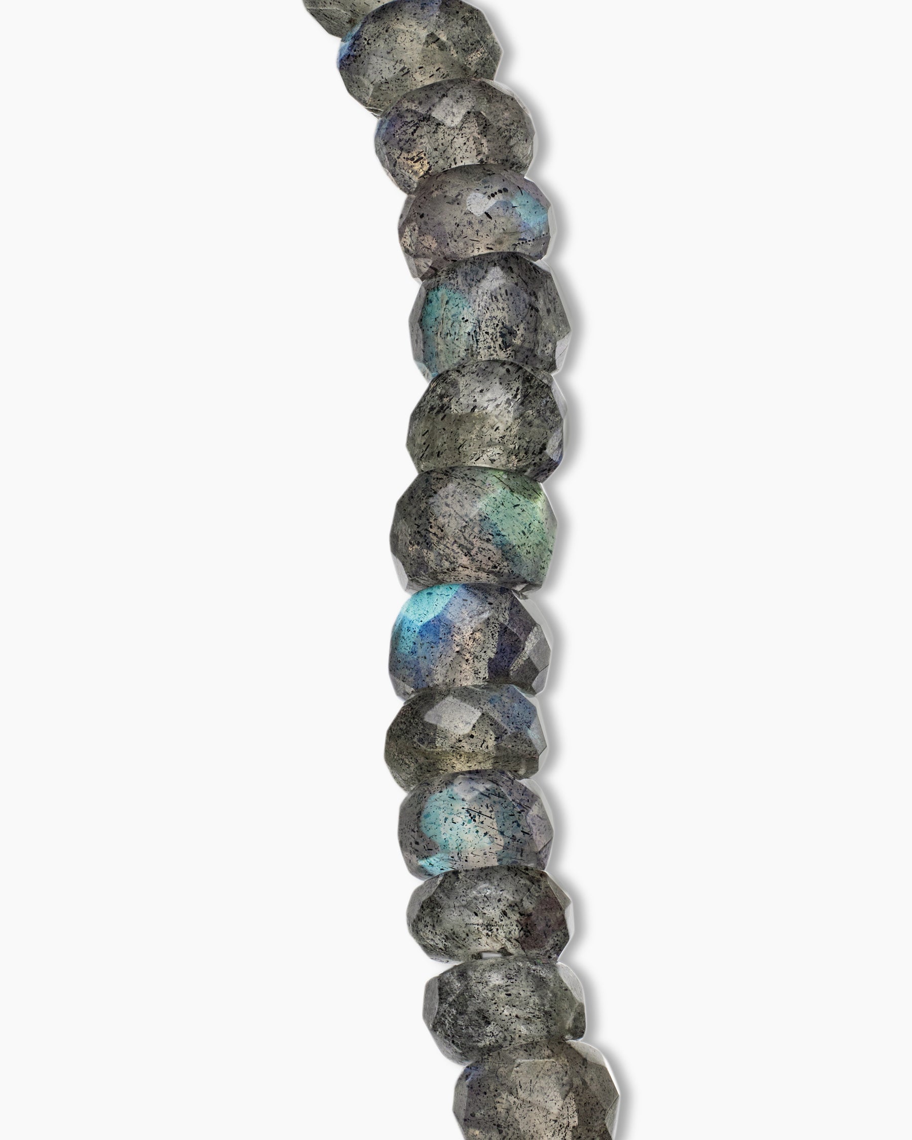 Spiritual Beads Faceted Bracelet in Sterling Silver with Labradorite, 5mm - Image 6