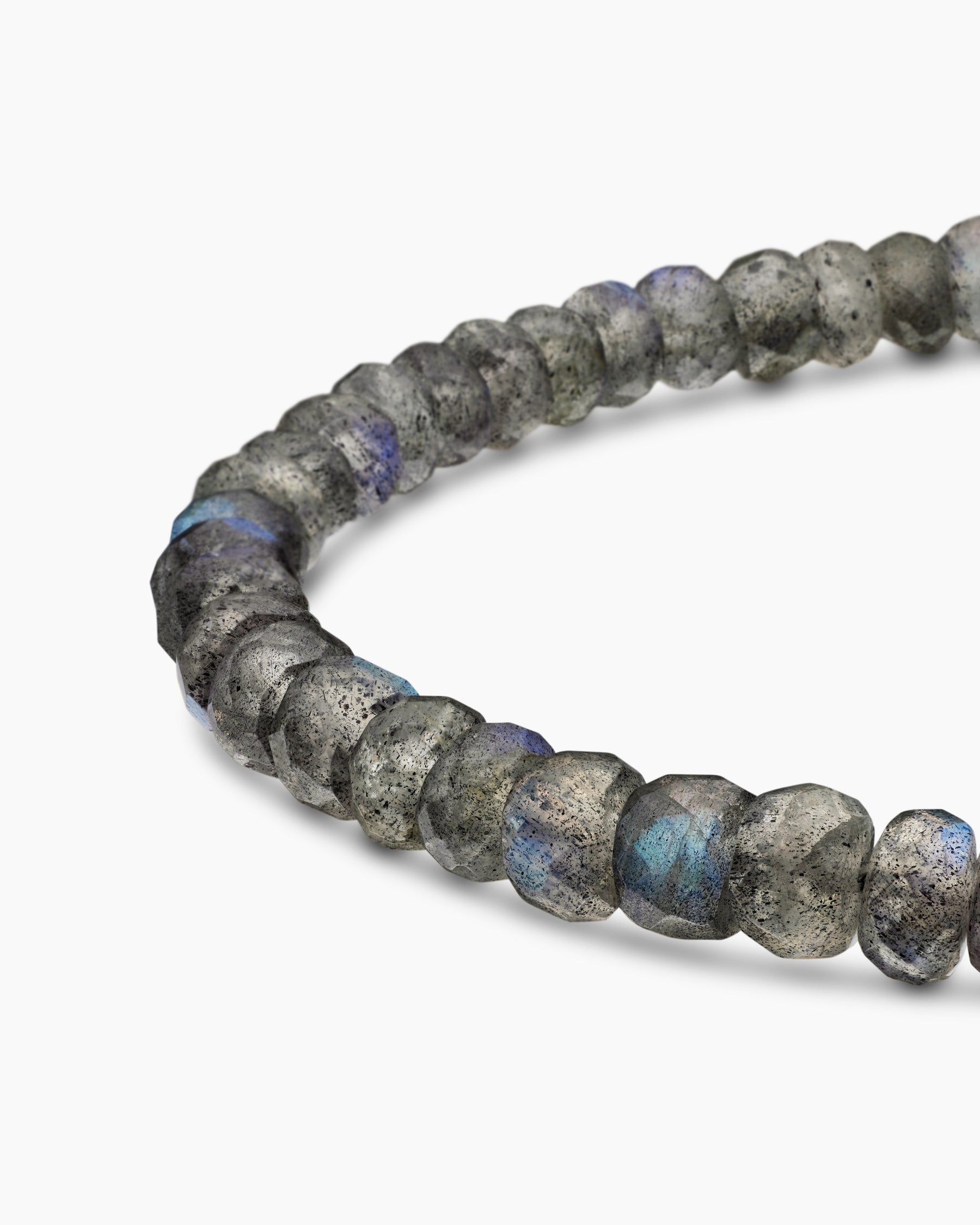 Spiritual Beads Faceted Bracelet in Sterling Silver with Labradorite, 5mm - Image 7