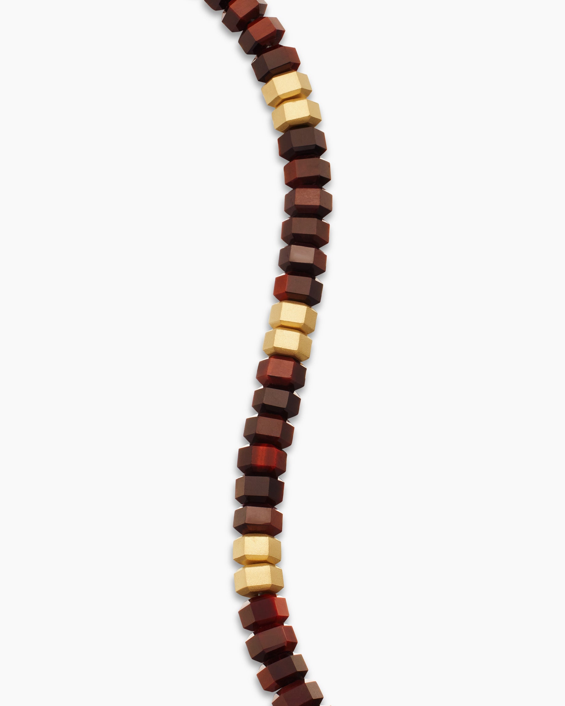 Hex Bead Bracelet with Red Tiger's Eye and 18K Yellow Gold, 6mm - Image 6
