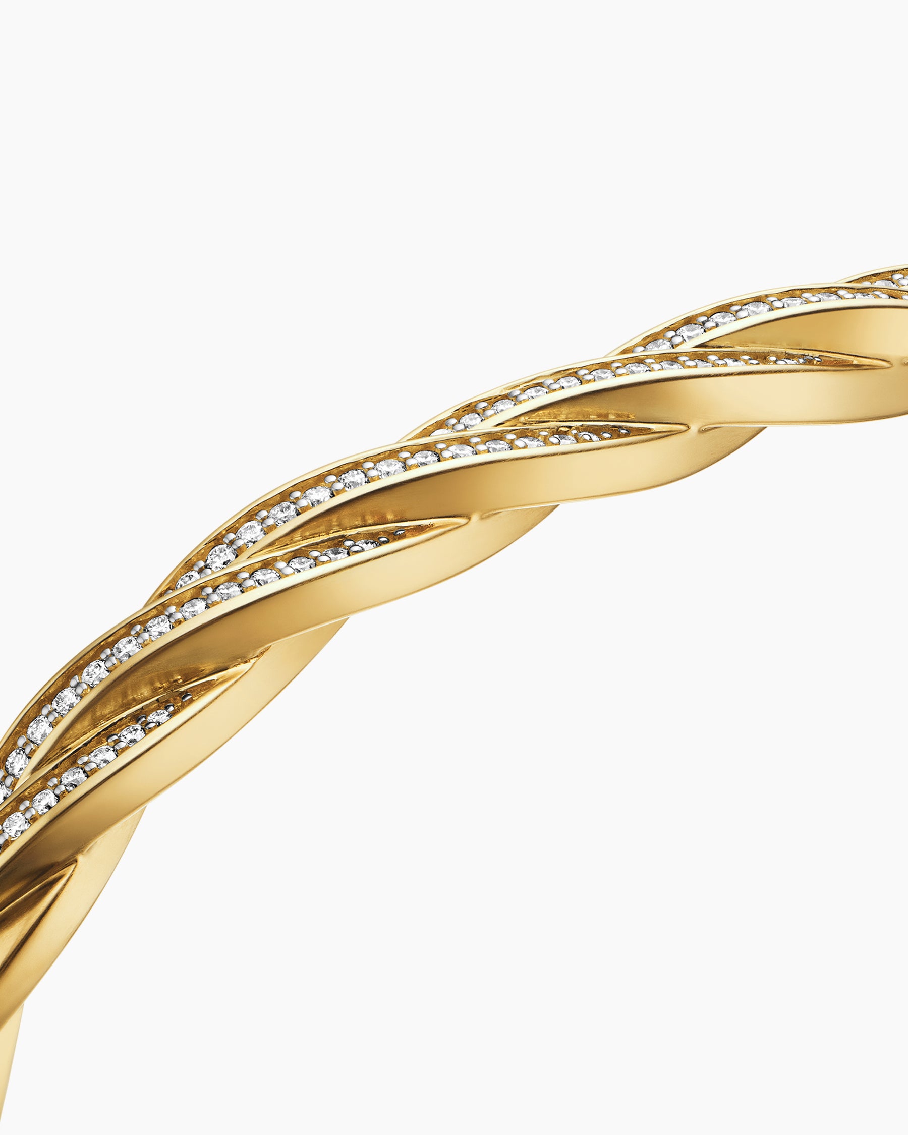 DY Helios Cuff Bracelet in 18K Yellow Gold with Diamonds, 6mm - Image 5