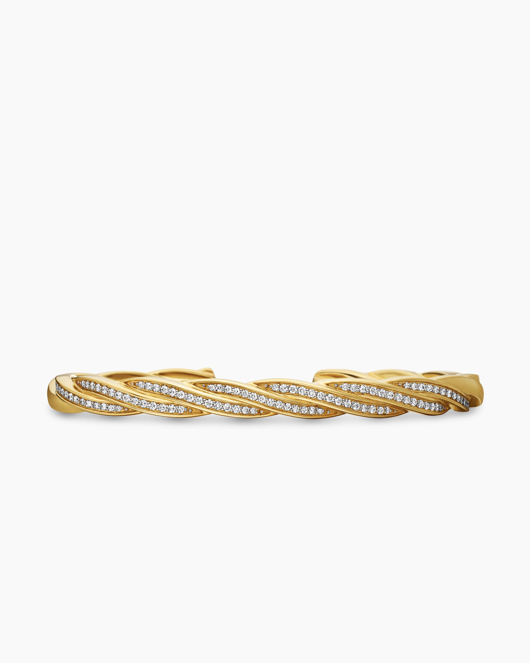 DY Helios Cuff Bracelet in 18K Yellow Gold with Diamonds, 6mm