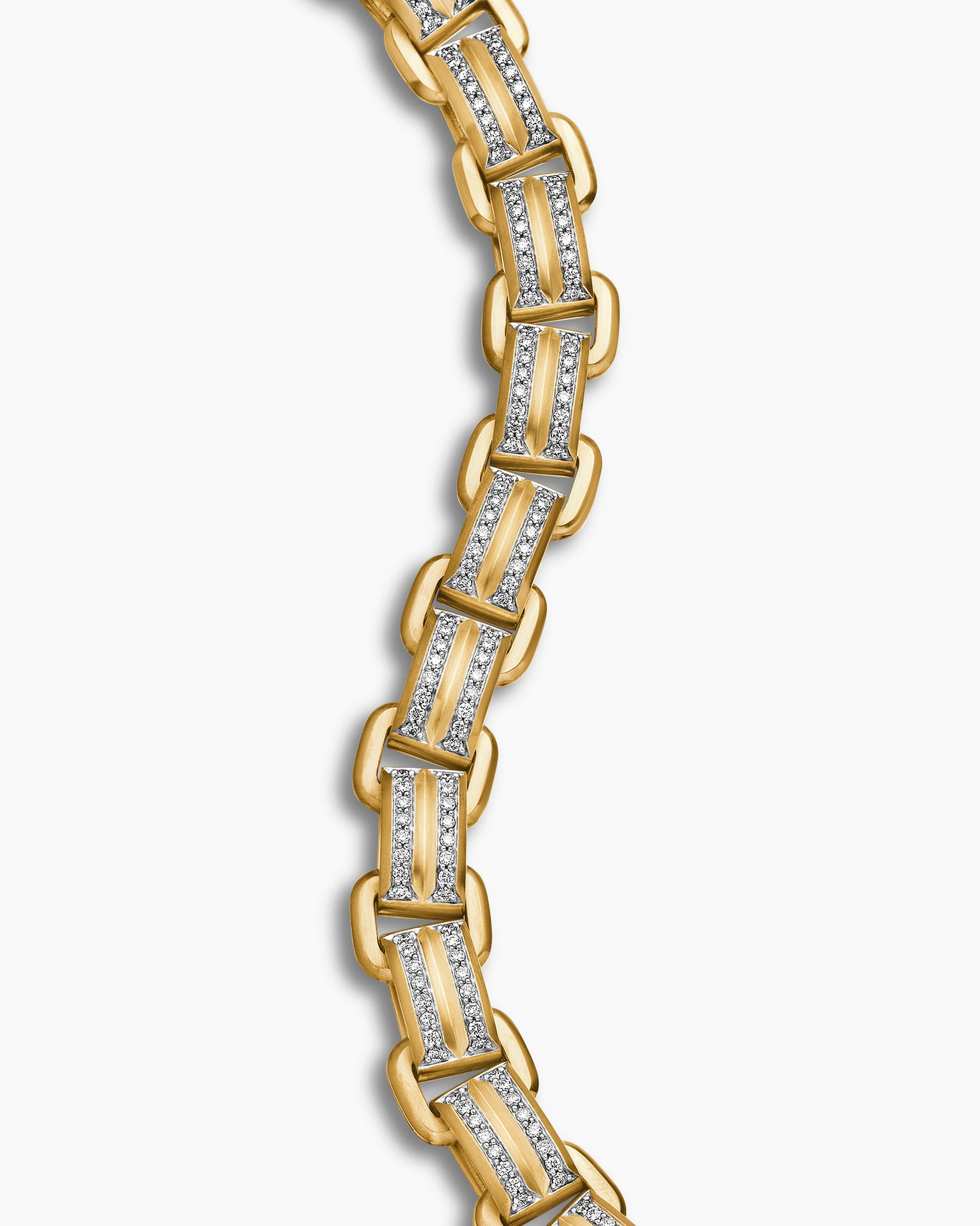Streamline Link Bracelet in 18K Yellow Gold with Diamonds, 7.5mm - Image 5