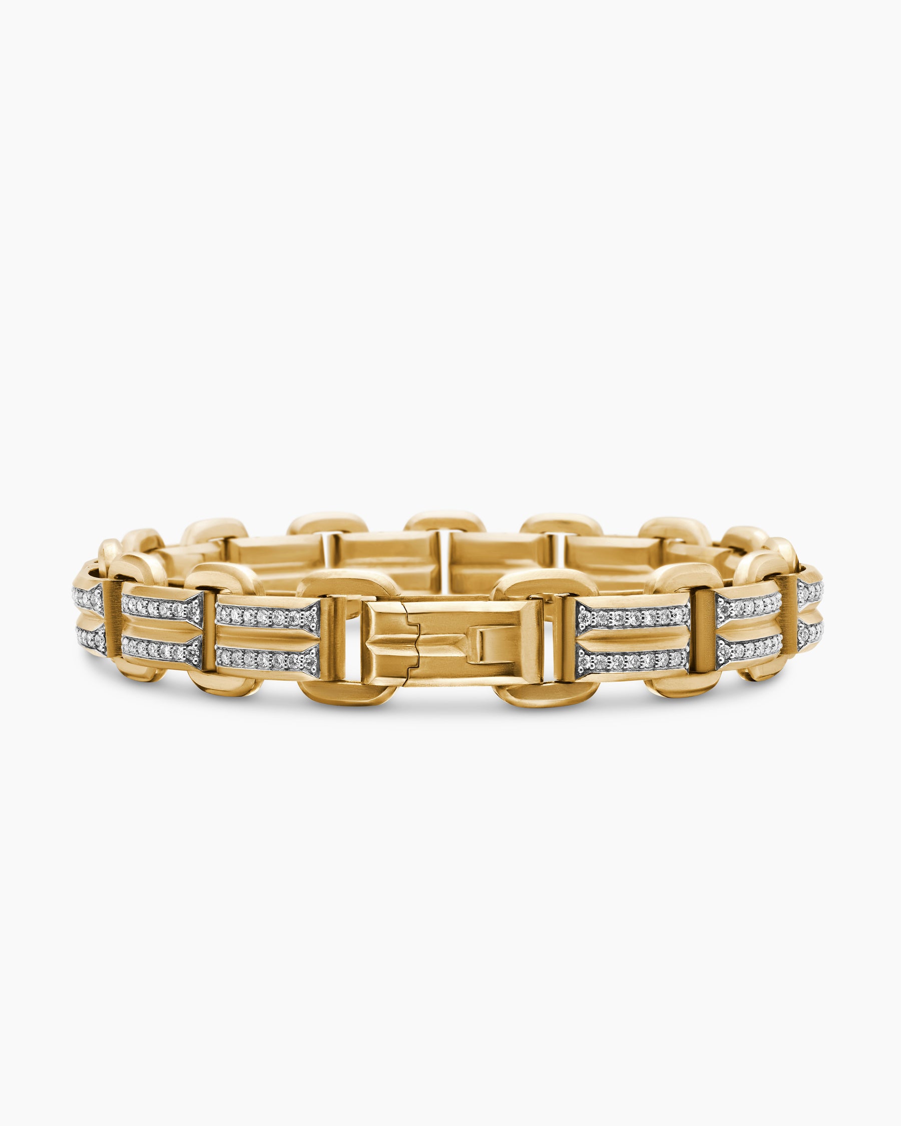 Streamline Link Bracelet in 18K Yellow Gold with Diamonds, 7.5mm - Image 6