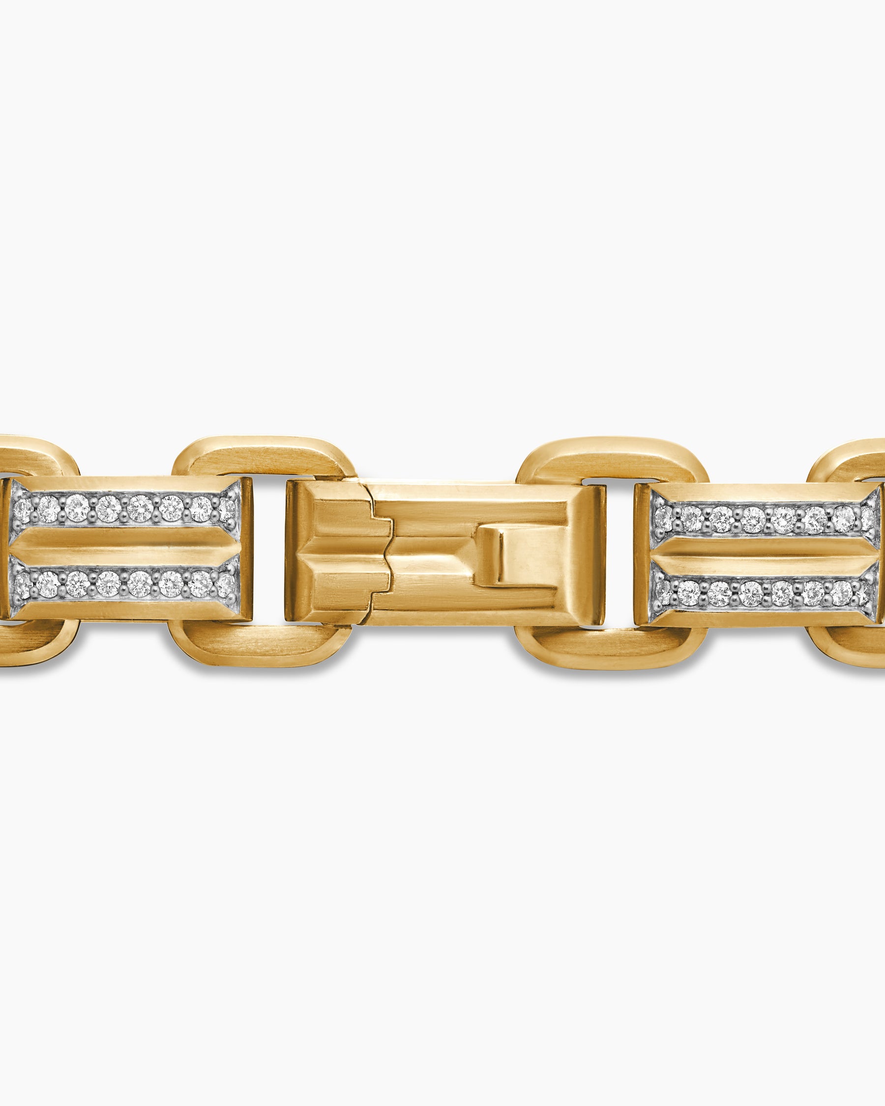 Streamline Link Bracelet in 18K Yellow Gold with Diamonds, 7.5mm - Image 7