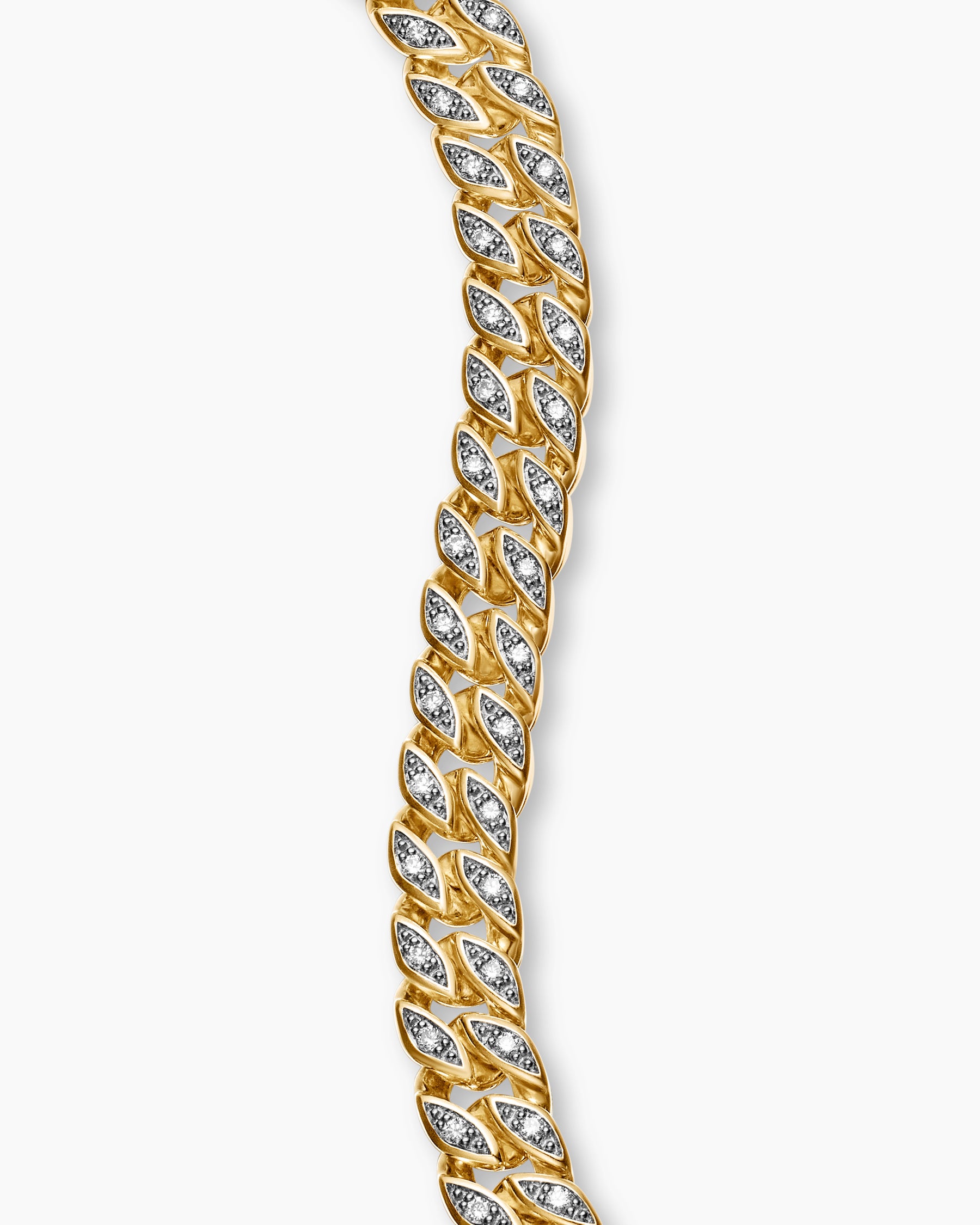 Curb Chain Bracelet in 18K Yellow Gold with Diamonds, 6mm - Image 5
