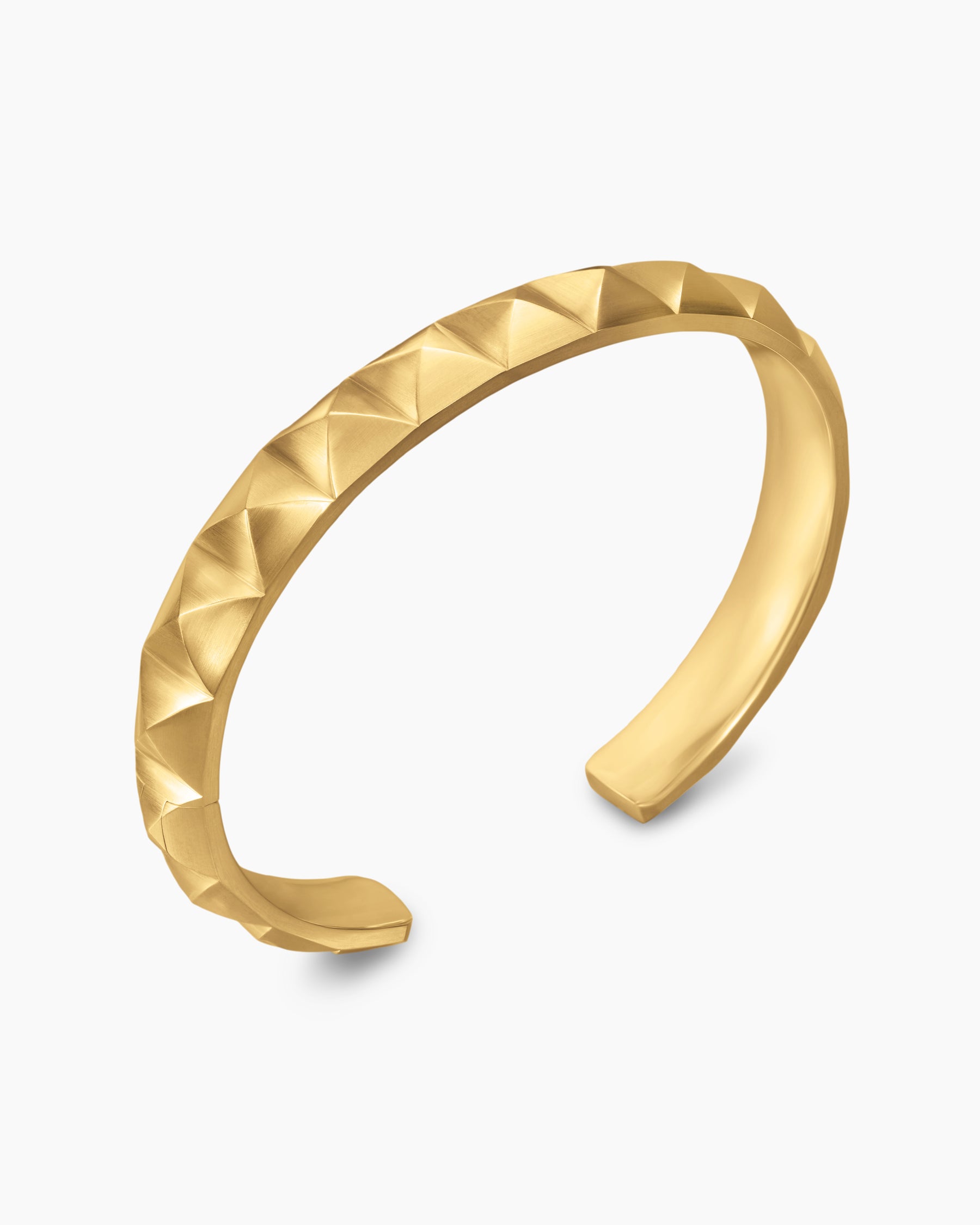 Pyramid Cuff Bracelet in 18K Yellow Gold, 9.3mm - Image 3