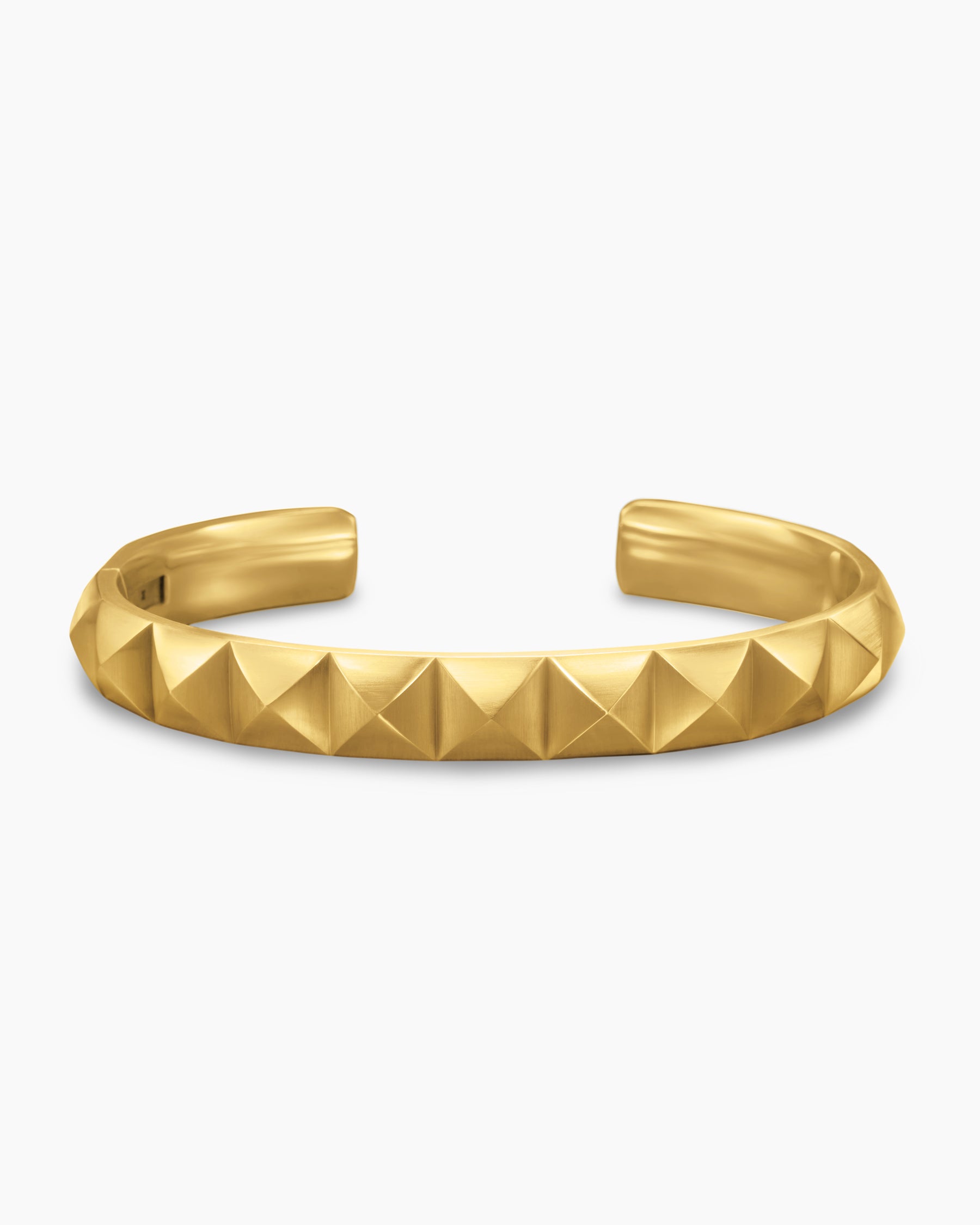 Pyramid Cuff Bracelet in 18K Yellow Gold, 9.3mm - Image 4