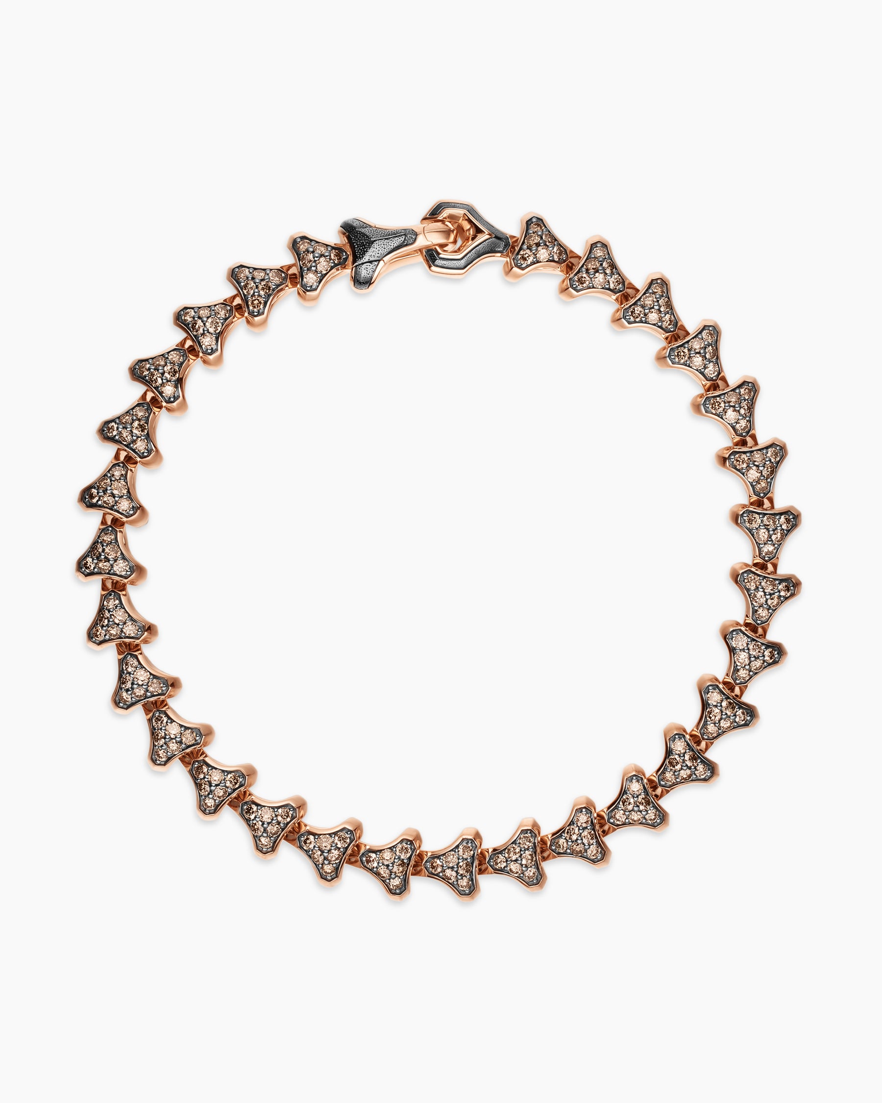 Armory Link Bracelet in 18K Rose Gold with Cognac Diamonds, 7.5mm - Image 3